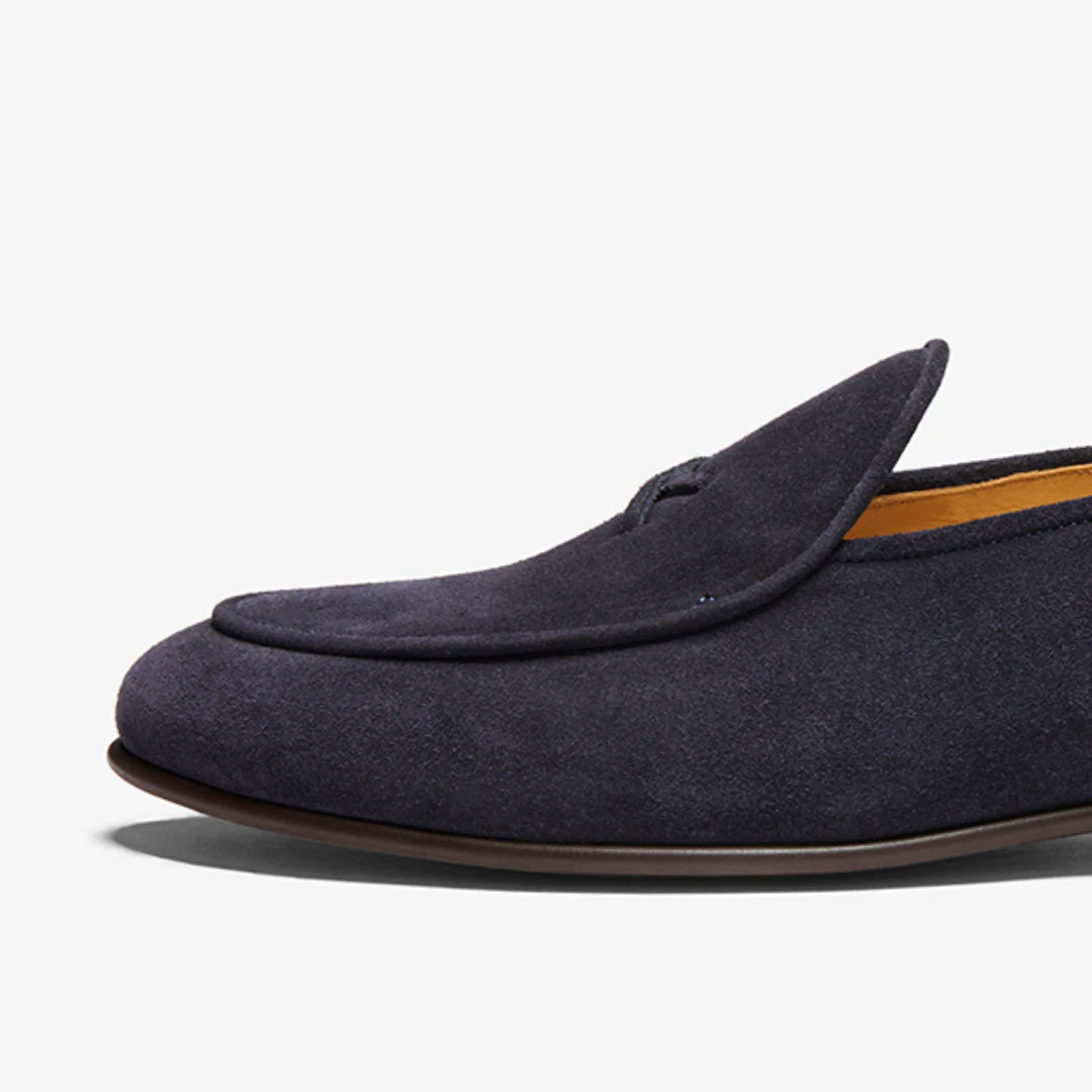 Del Toro Shoes Men's Navy Suede Milano Loafer - Image 6
