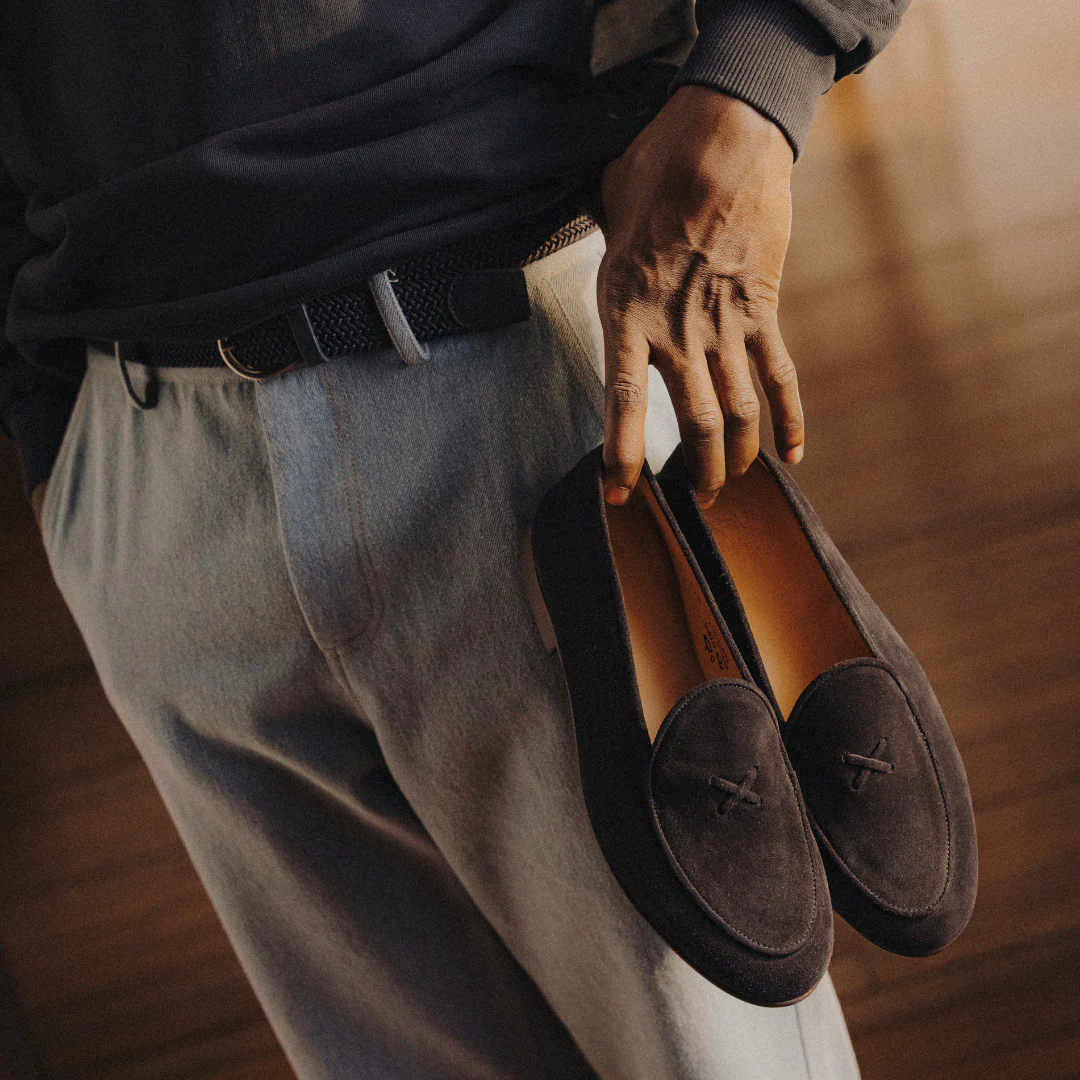 Del Toro Shoes Men's Navy Suede Milano Loafer - Image 7