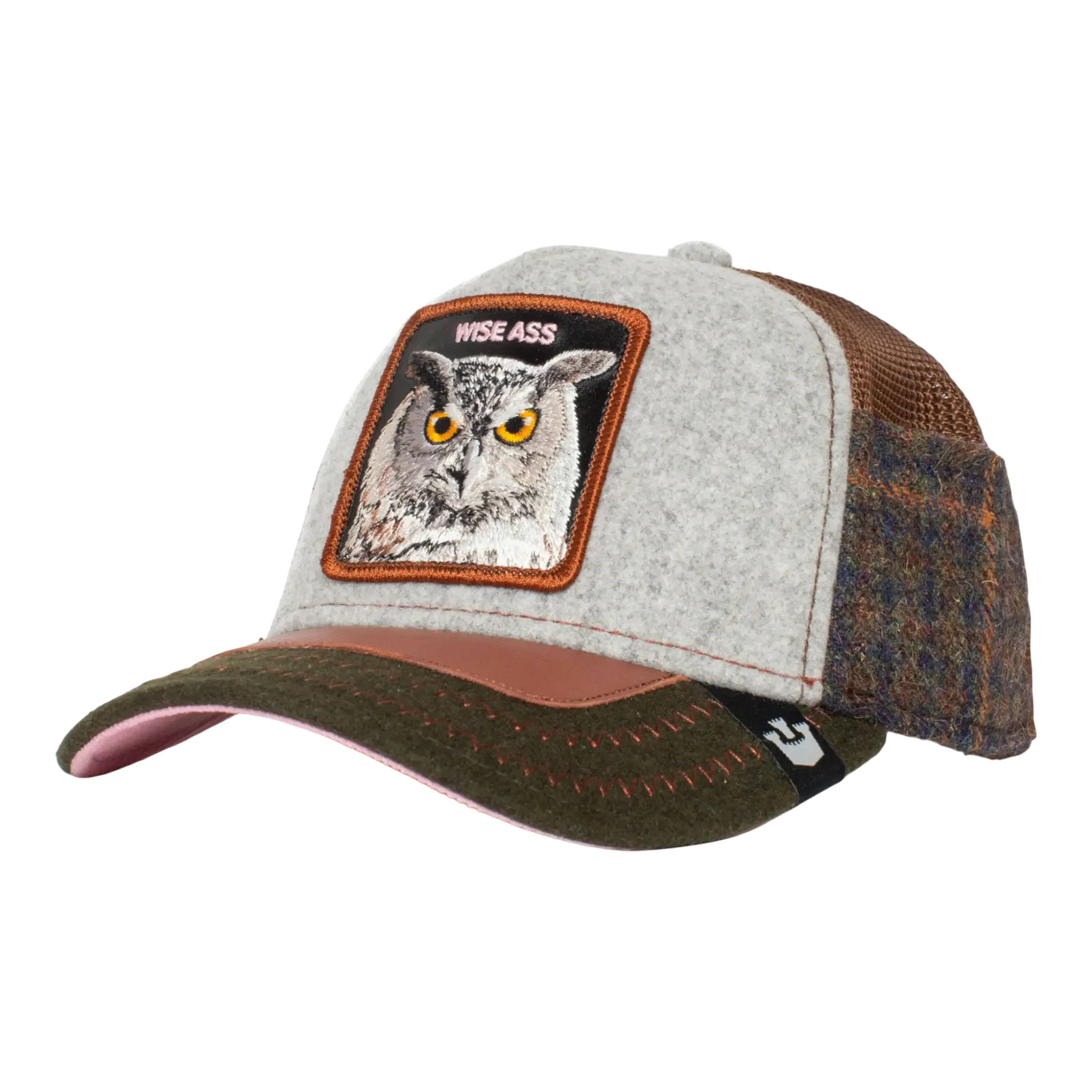 Goorin Bros Cum Laude Trucker Hat Owl Embroidered Vegan Fabric