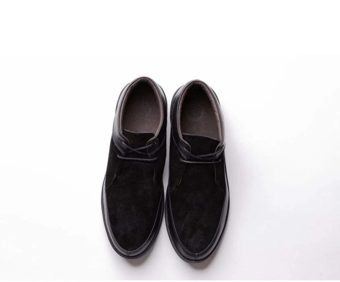 Johnny Famous Bally Style Central Park Men’s High Tops – Black Leather and Suede – Vintage 80s Vibe - Image 3