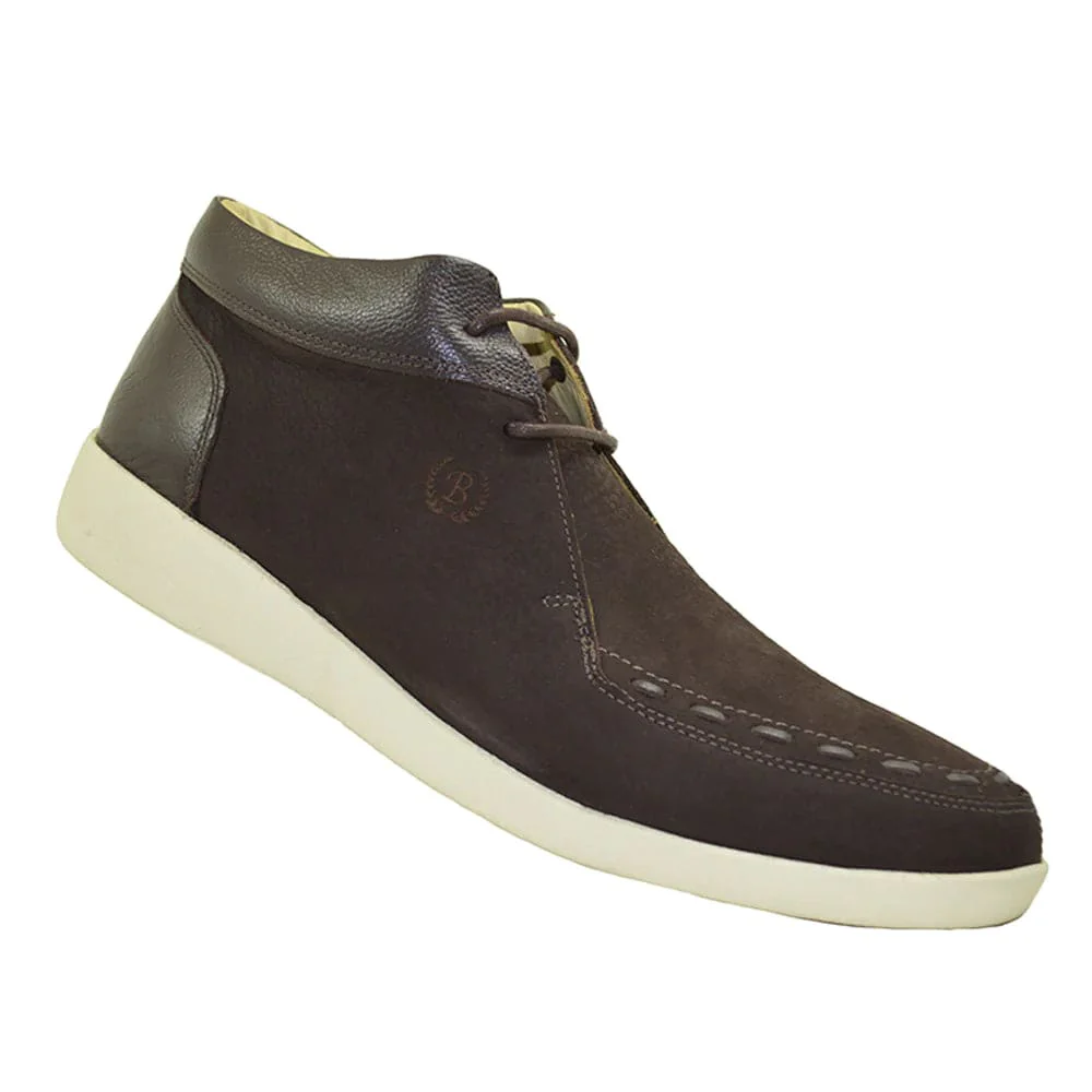 Johnny Famous Bally Style Soho Men’s High Tops – Brown Leather – Vintage 80s Vibe - Image 3