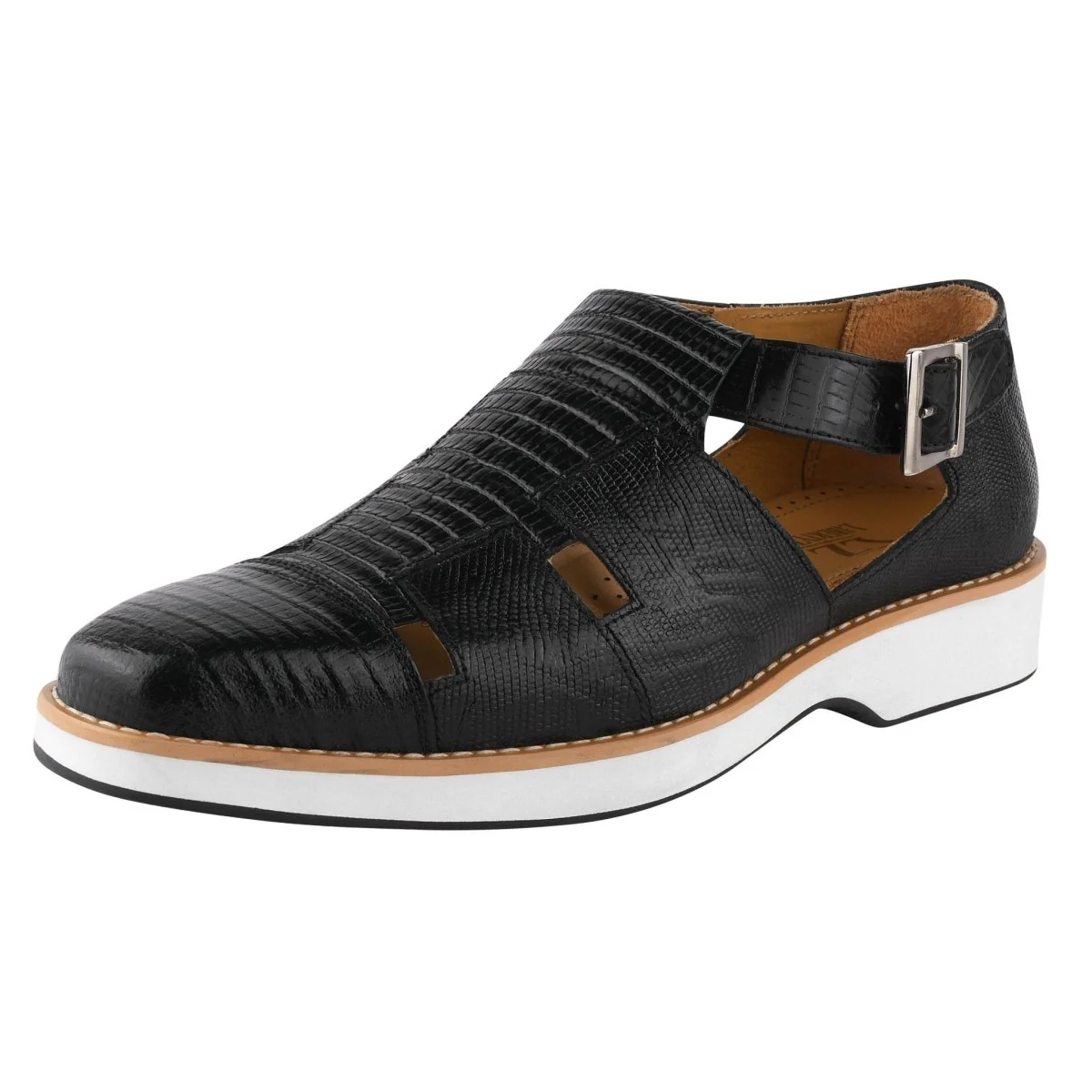 Liberty Zeno Adam Mens Fisherman Lizard Print Genuine Leather Buckle Closure Sandals - Image 11