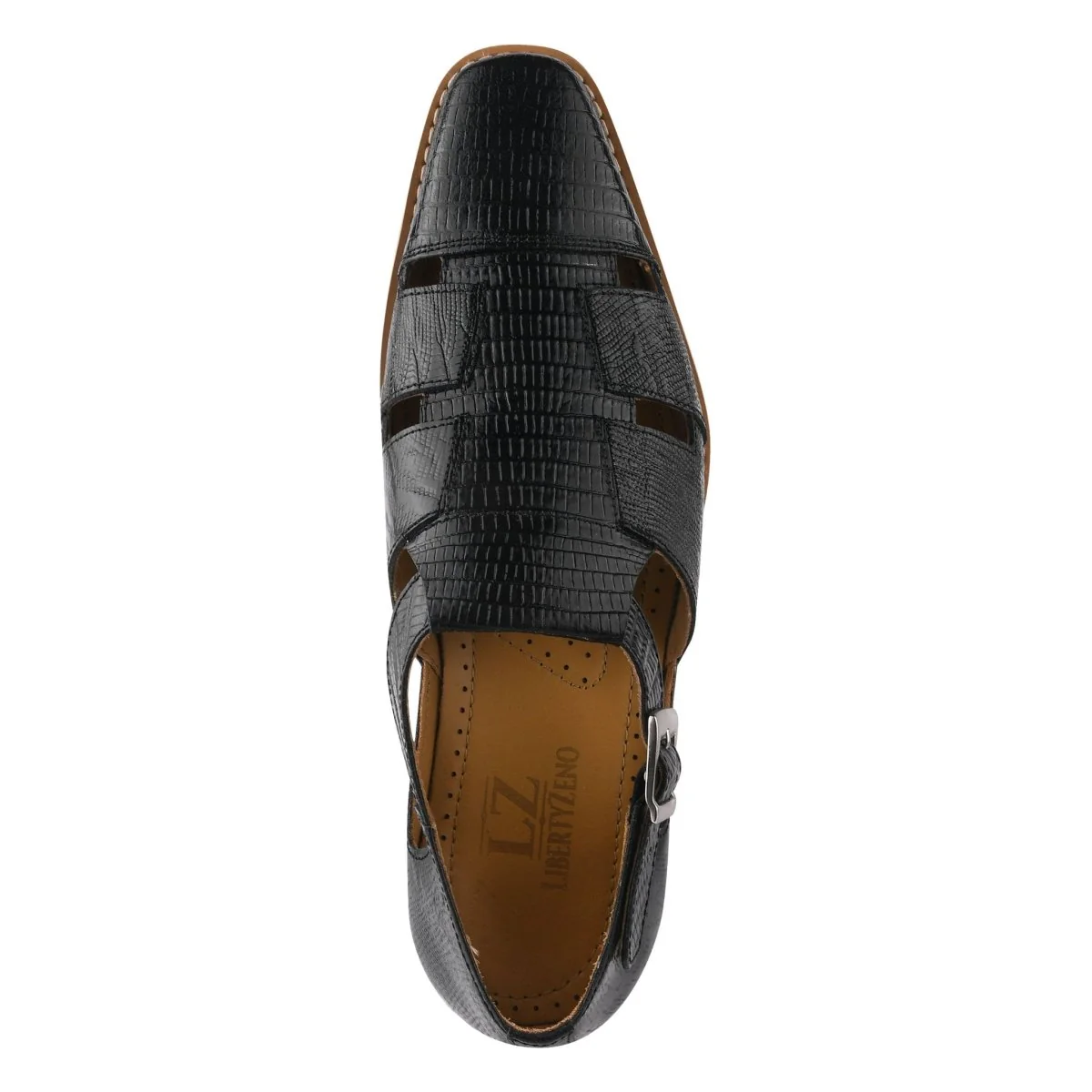 Liberty Zeno Adam Mens Fisherman Lizard Print Genuine Leather Buckle Closure Sandals - Image 16