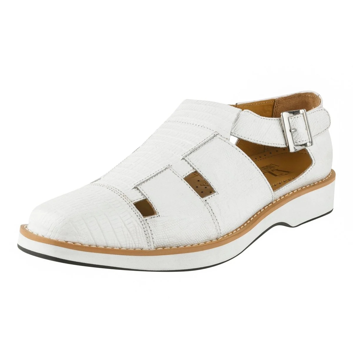 Liberty Zeno Adam Mens Fisherman Lizard Print Genuine Leather Buckle Closure Sandals - Image 25