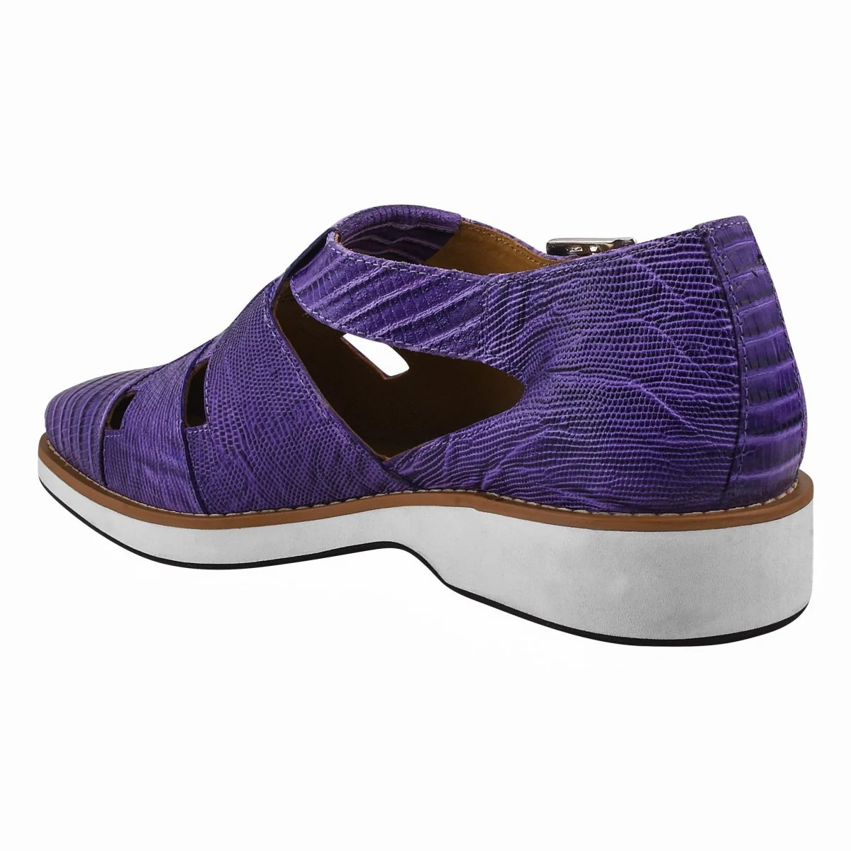 Liberty Zeno Adam Mens Fisherman Lizard Print Genuine Leather Buckle Closure Sandals - Image 3