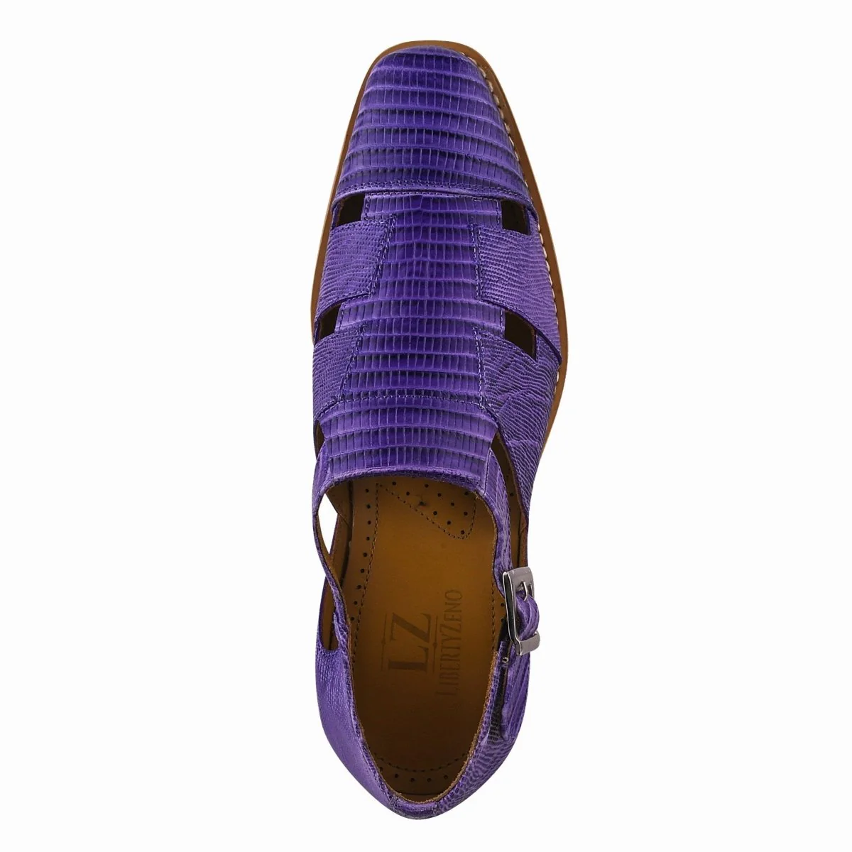 Liberty Zeno Adam Mens Fisherman Lizard Print Genuine Leather Buckle Closure Sandals - Image 4