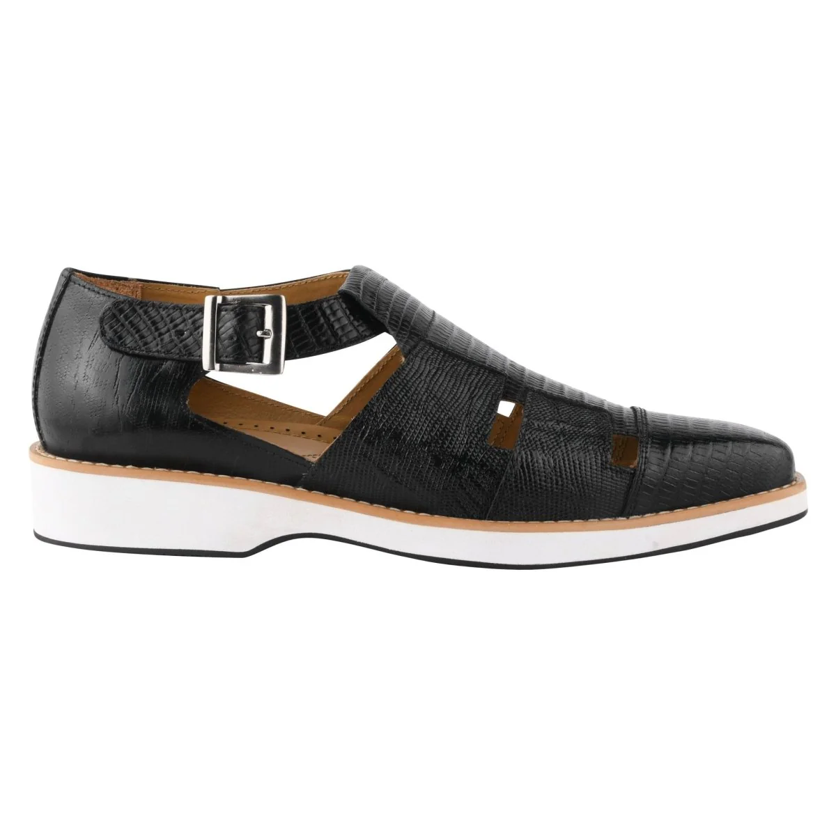 Liberty Zeno Adam Mens Fisherman Lizard Print Genuine Leather Buckle Closure Sandals - Image 9
