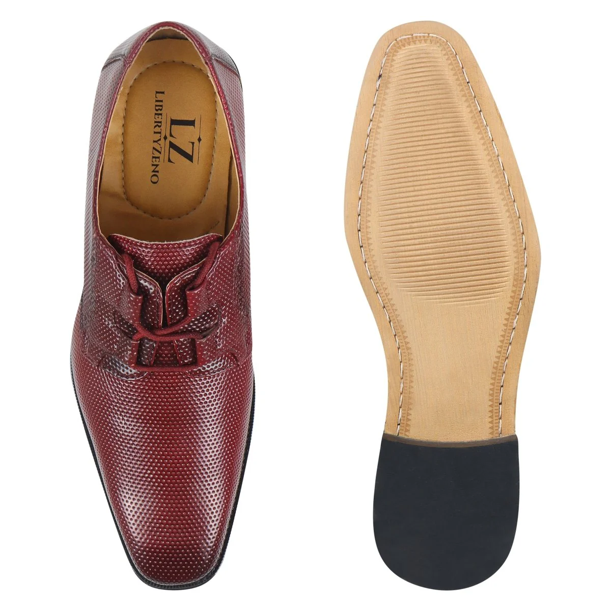 Liberty Zeno Blacktown Genuine Leather Oxford Style Lace-Up Dress Shoes For Men - Image 21