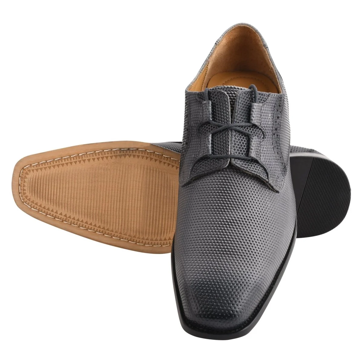 Liberty Zeno Blacktown Genuine Leather Oxford Style Lace-Up Dress Shoes For Men - Image 27