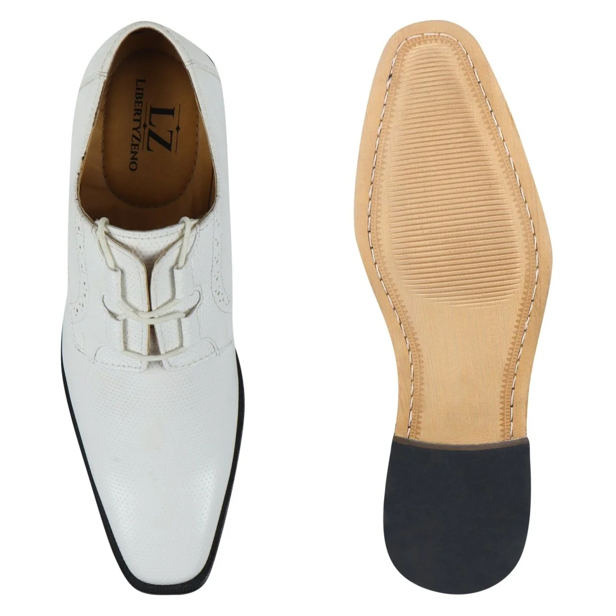 Liberty Zeno Blacktown Genuine Leather Oxford Style Lace-Up Dress Shoes For Men - Image 42
