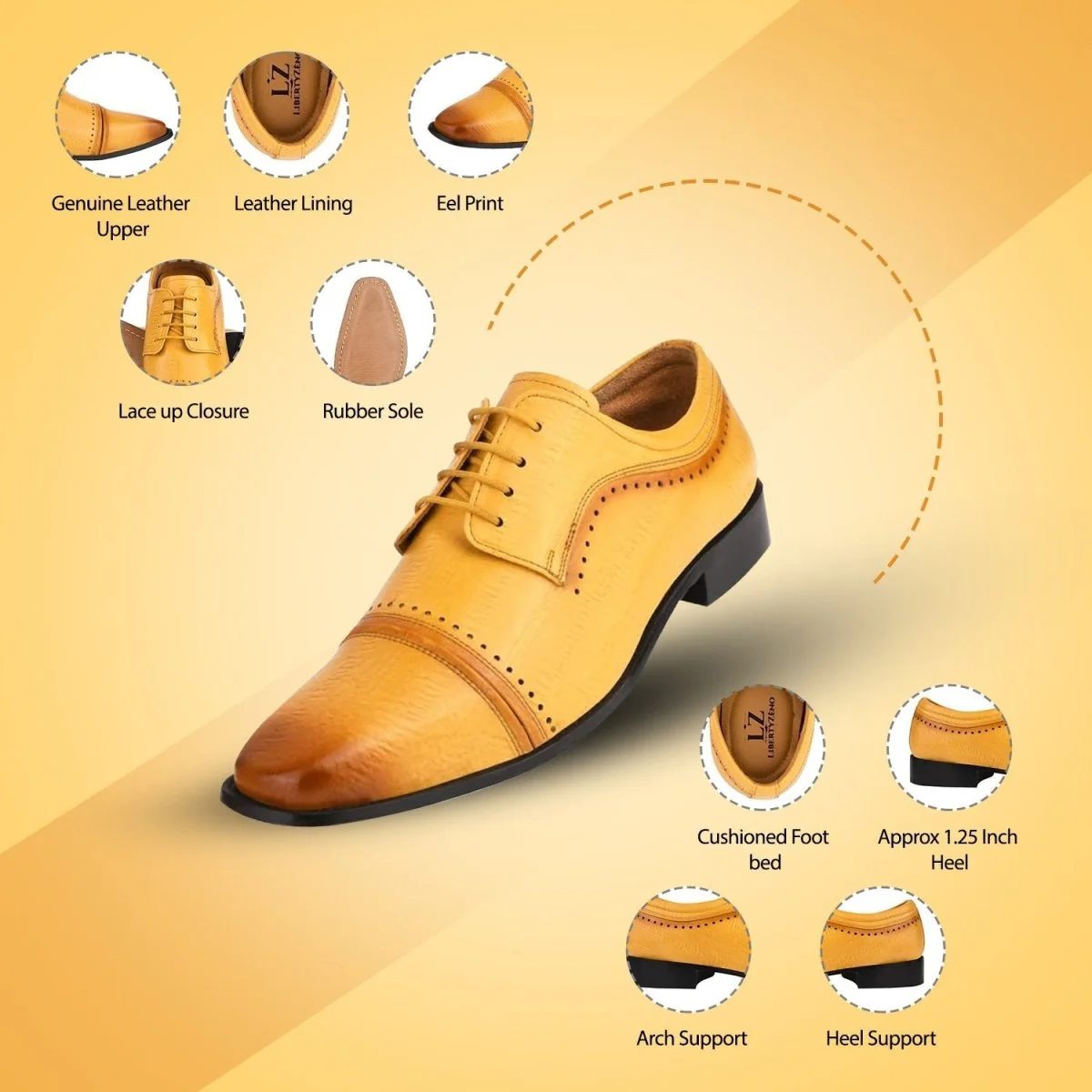 Liberty Zeno BRUCE Leather Oxford Style Dress Shoes - Image 16