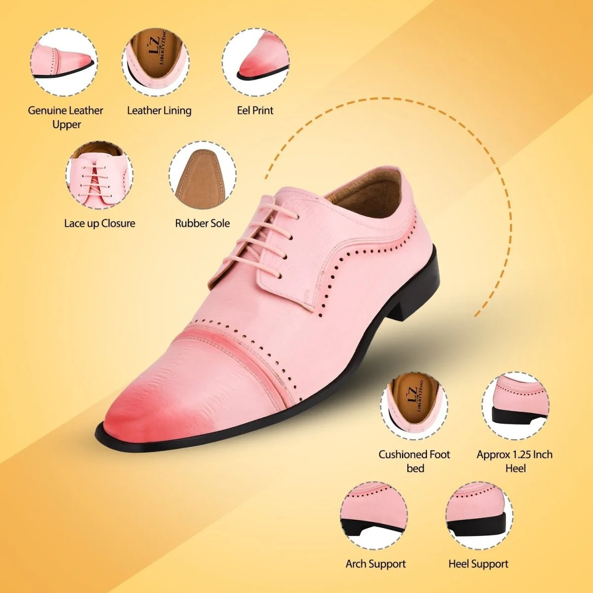 Liberty Zeno BRUCE Leather Oxford Style Dress Shoes - Image 2