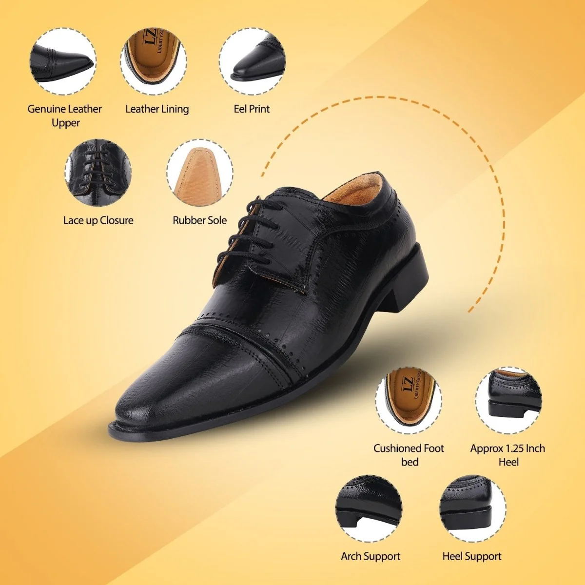 Liberty Zeno BRUCE Leather Oxford Style Dress Shoes - Image 24