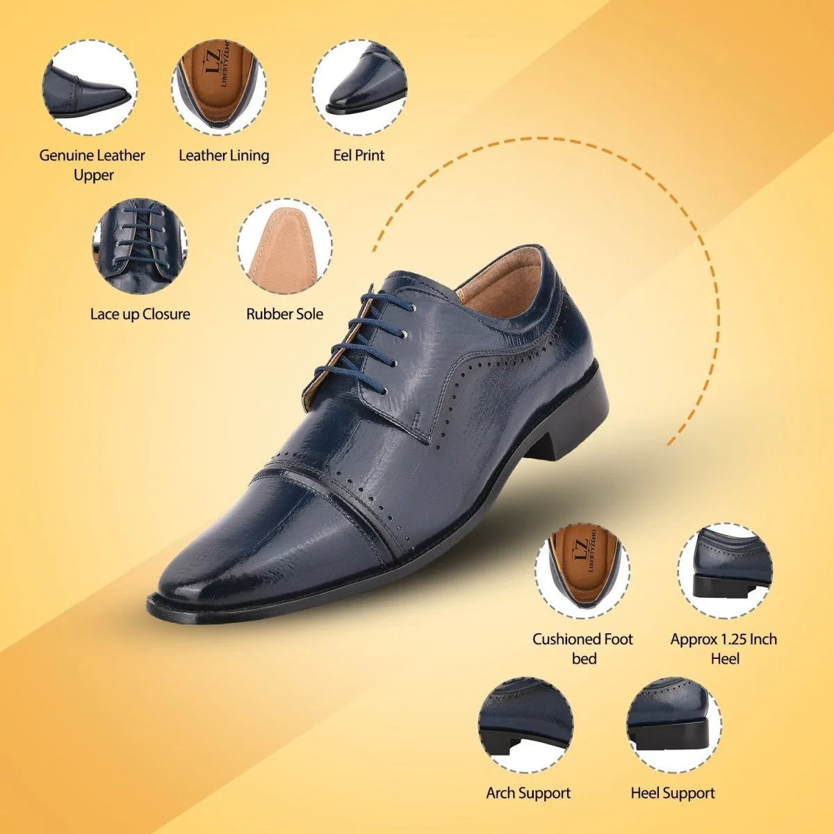 Liberty Zeno BRUCE Leather Oxford Style Dress Shoes - Image 31