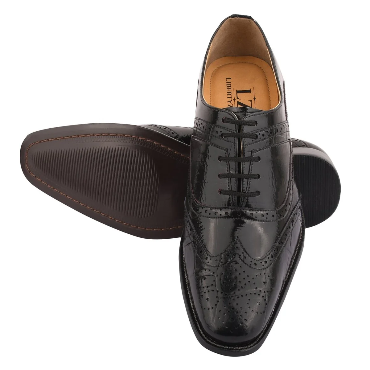 Liberty Zeno Dallas Genuine Leather Oxford Style Brogue Dress Shoes - Image 16