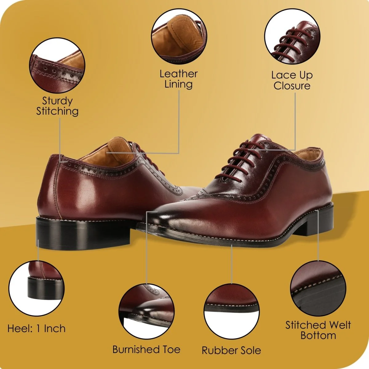 Liberty Zeno Debonair Genuine Leather Oxford Style Dress Shoes For Men - Image 14