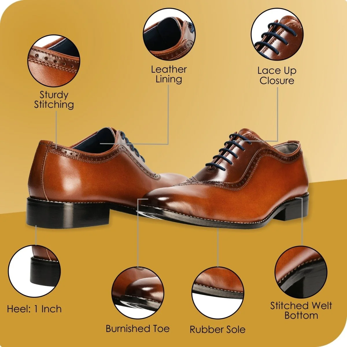 Liberty Zeno Debonair Genuine Leather Oxford Style Dress Shoes For Men - Image 18