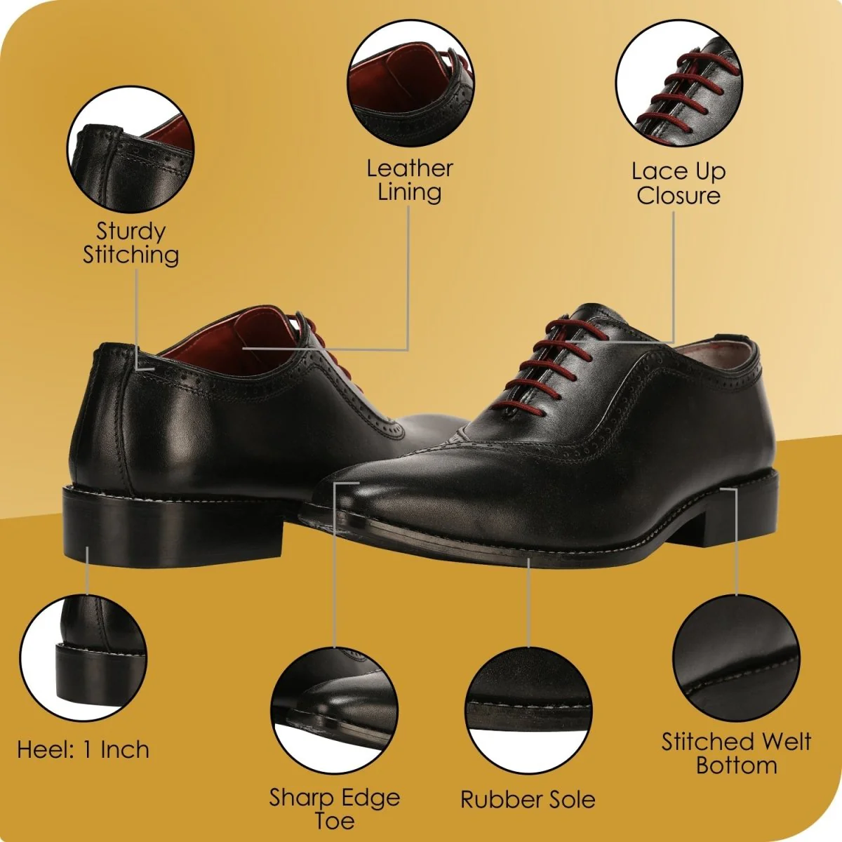 Liberty Zeno Debonair Genuine Leather Oxford Style Dress Shoes For Men - Image 4