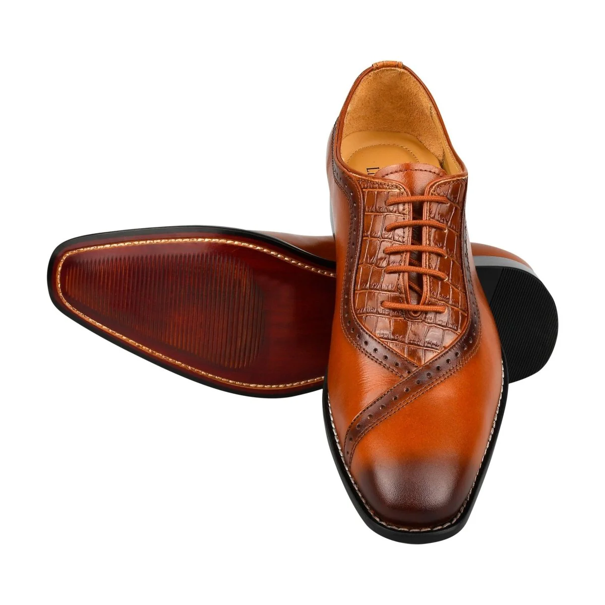 Liberty Zeno Debonair Genuine Leather Oxford Style Dress Shoes For Men - Image 47