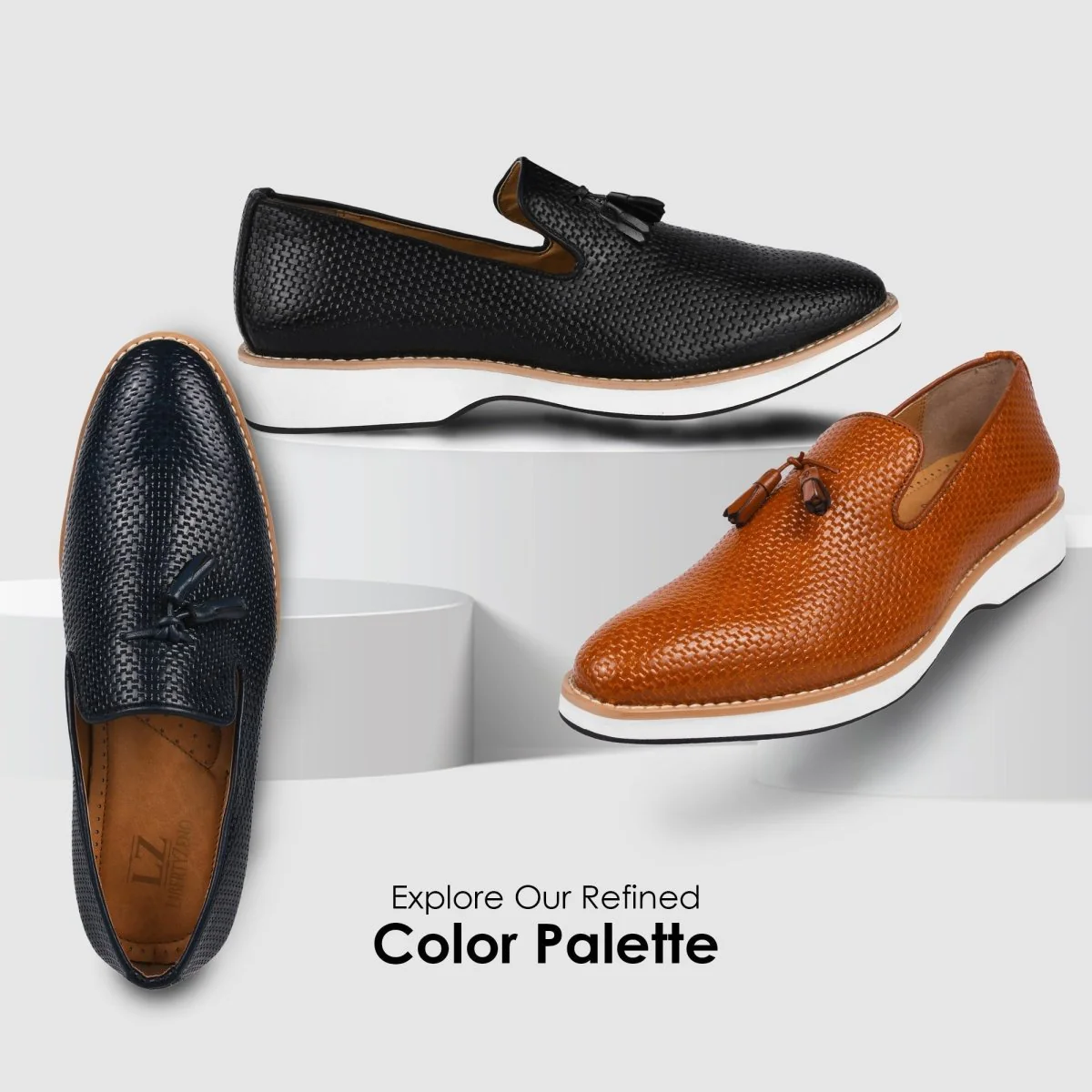 Liberty Zeno Denis Mens knitted Upper Eva Sole Tassel Loafers - Image 7