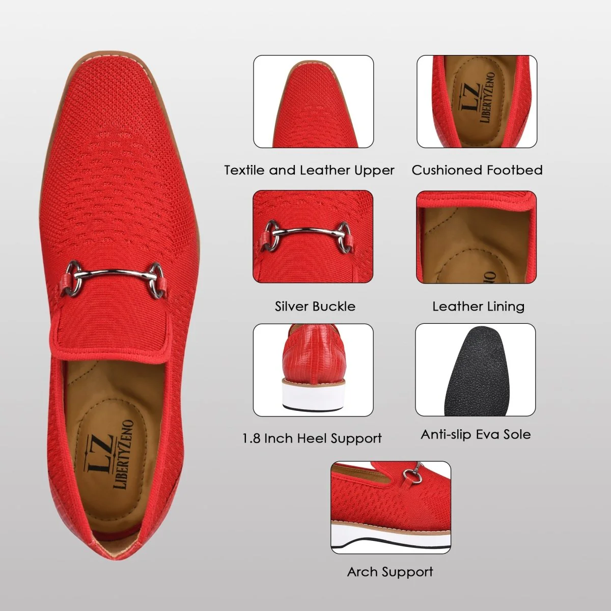 Liberty Zeno Jack Mens Leather Textile Casual Loafers - Image 7