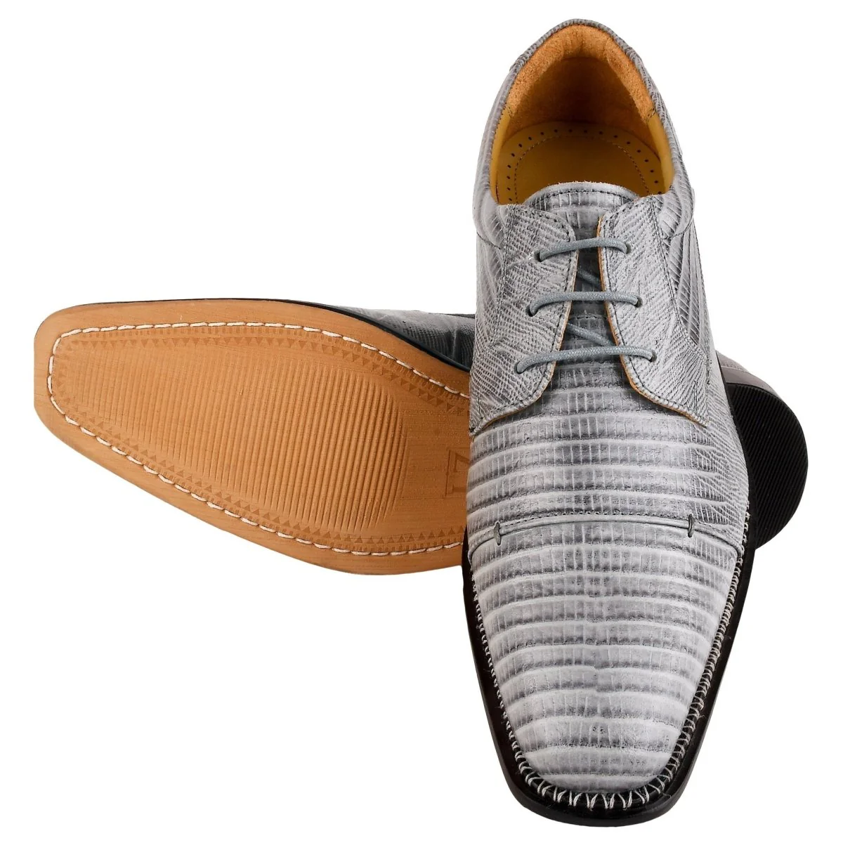 Liberty Zeno Jostin Genuine Leather Lizard Print Oxford Style Dress Shoes For Men - Image 10