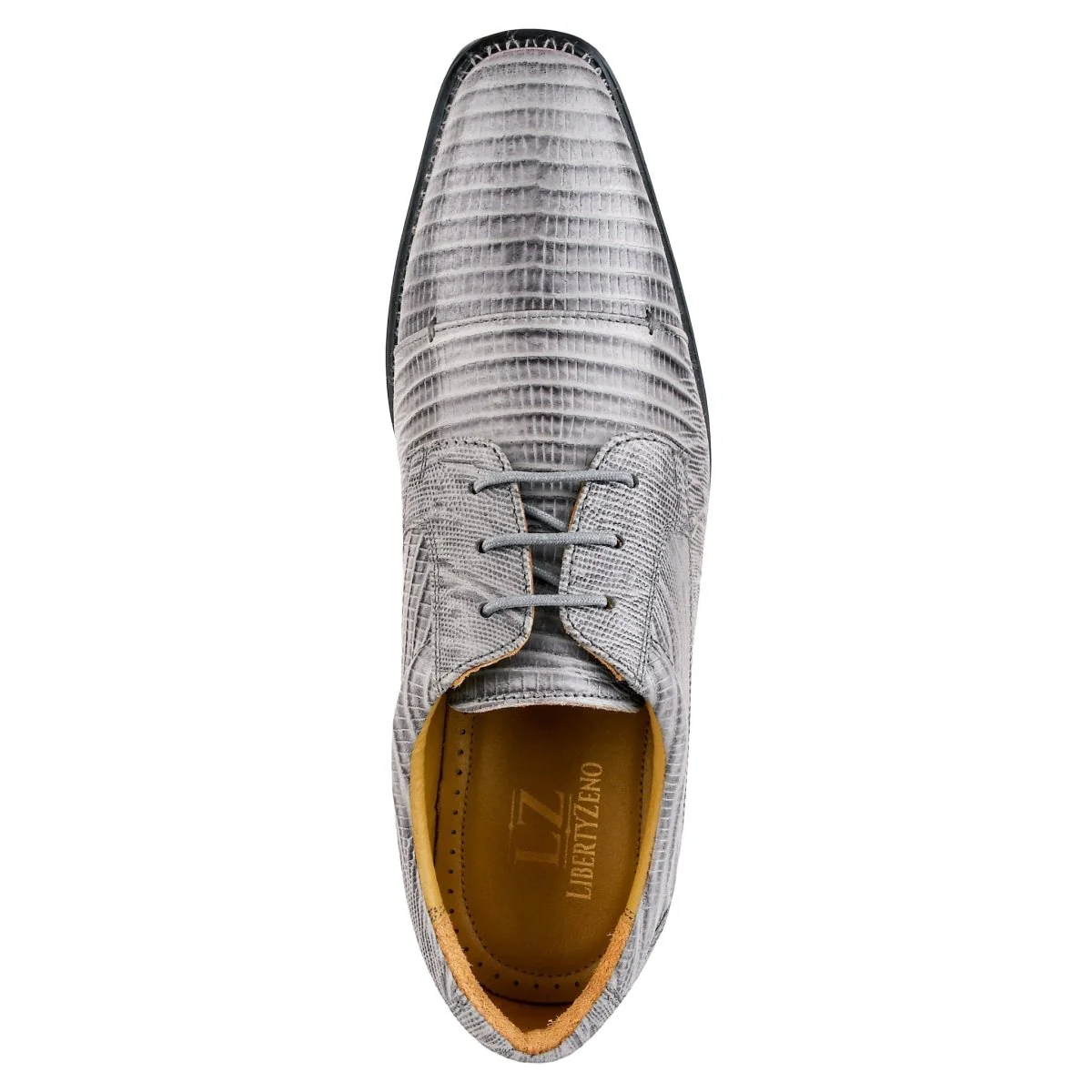 Liberty Zeno Jostin Genuine Leather Lizard Print Oxford Style Dress Shoes For Men - Image 12