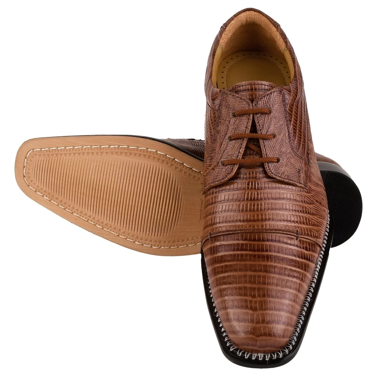 Liberty Zeno Jostin Genuine Leather Lizard Print Oxford Style Dress Shoes For Men - Image 18
