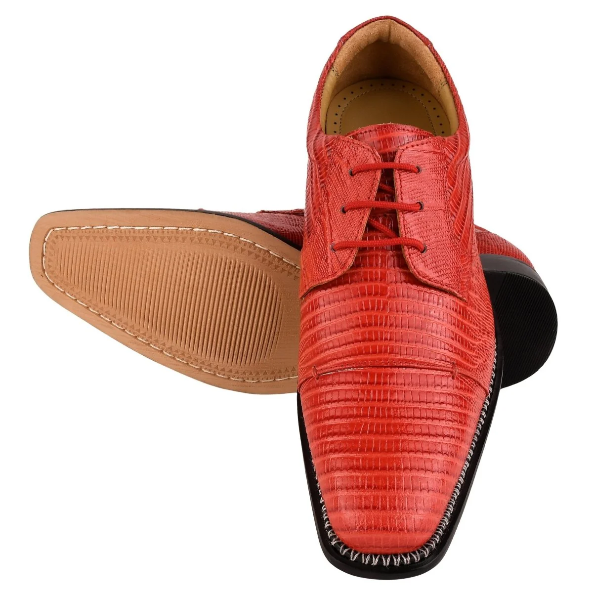 Liberty Zeno Jostin Genuine Leather Lizard Print Oxford Style Dress Shoes For Men - Image 2