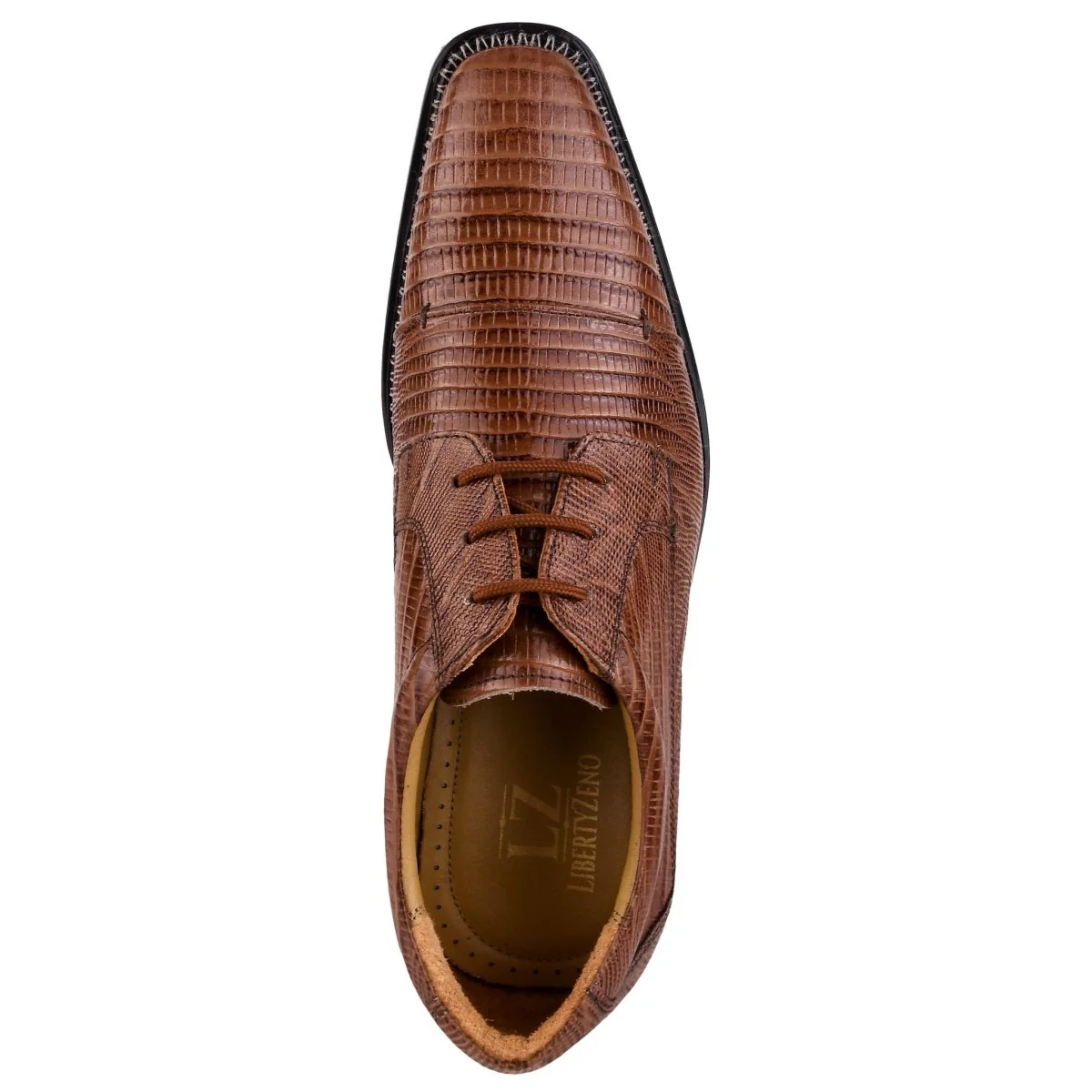 Liberty Zeno Jostin Genuine Leather Lizard Print Oxford Style Dress Shoes For Men - Image 20