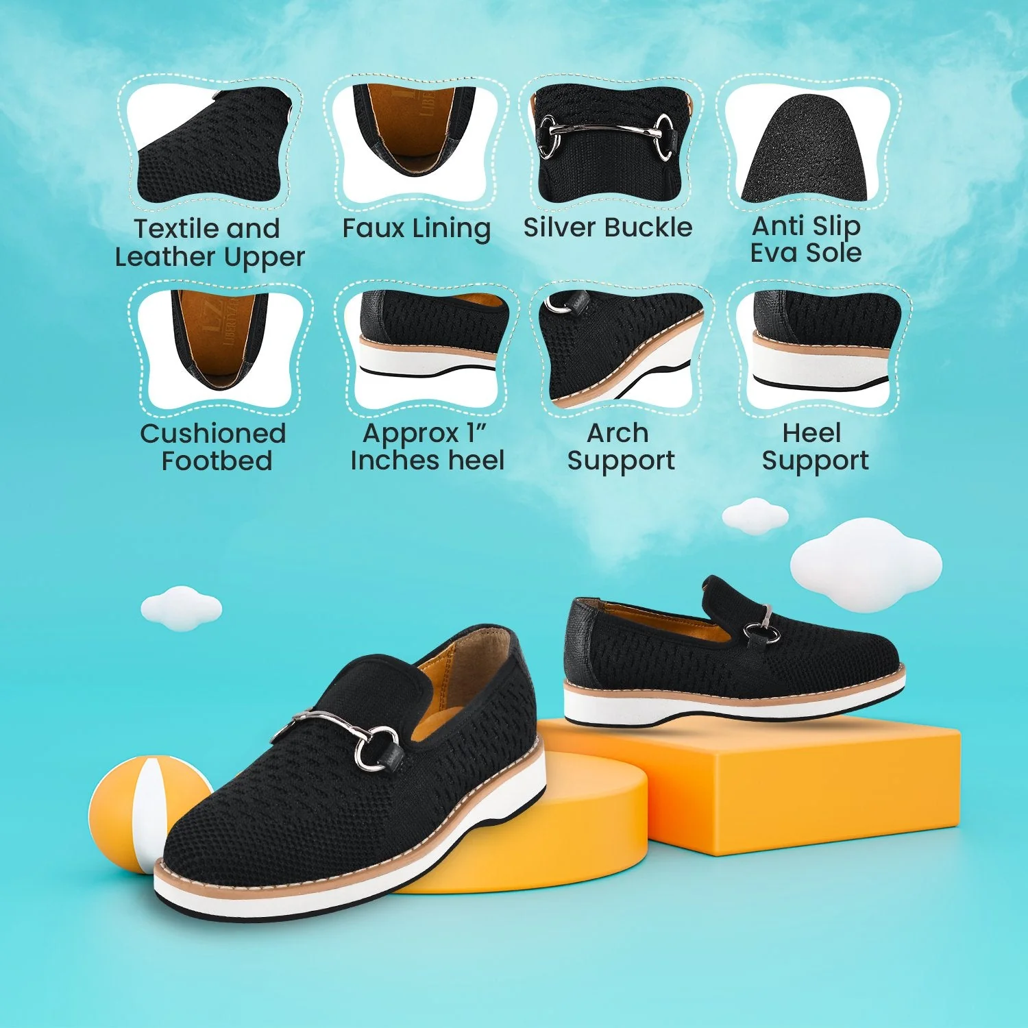 Liberty Zeno Joyce Textile Eva sole Style with Buckle Loafers for kids - Image 18