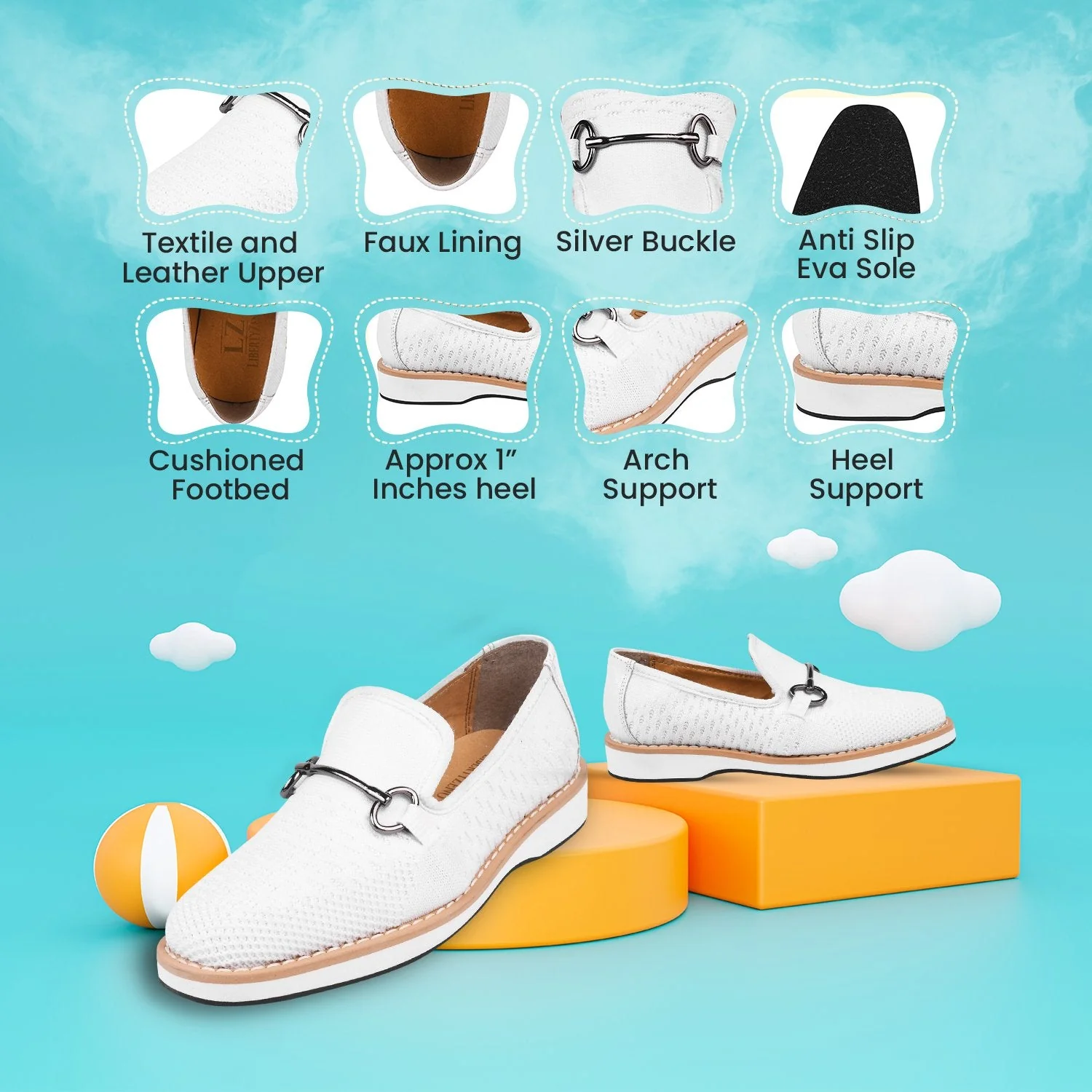 Liberty Zeno Joyce Textile Eva sole Style with Buckle Loafers for kids - Image 26