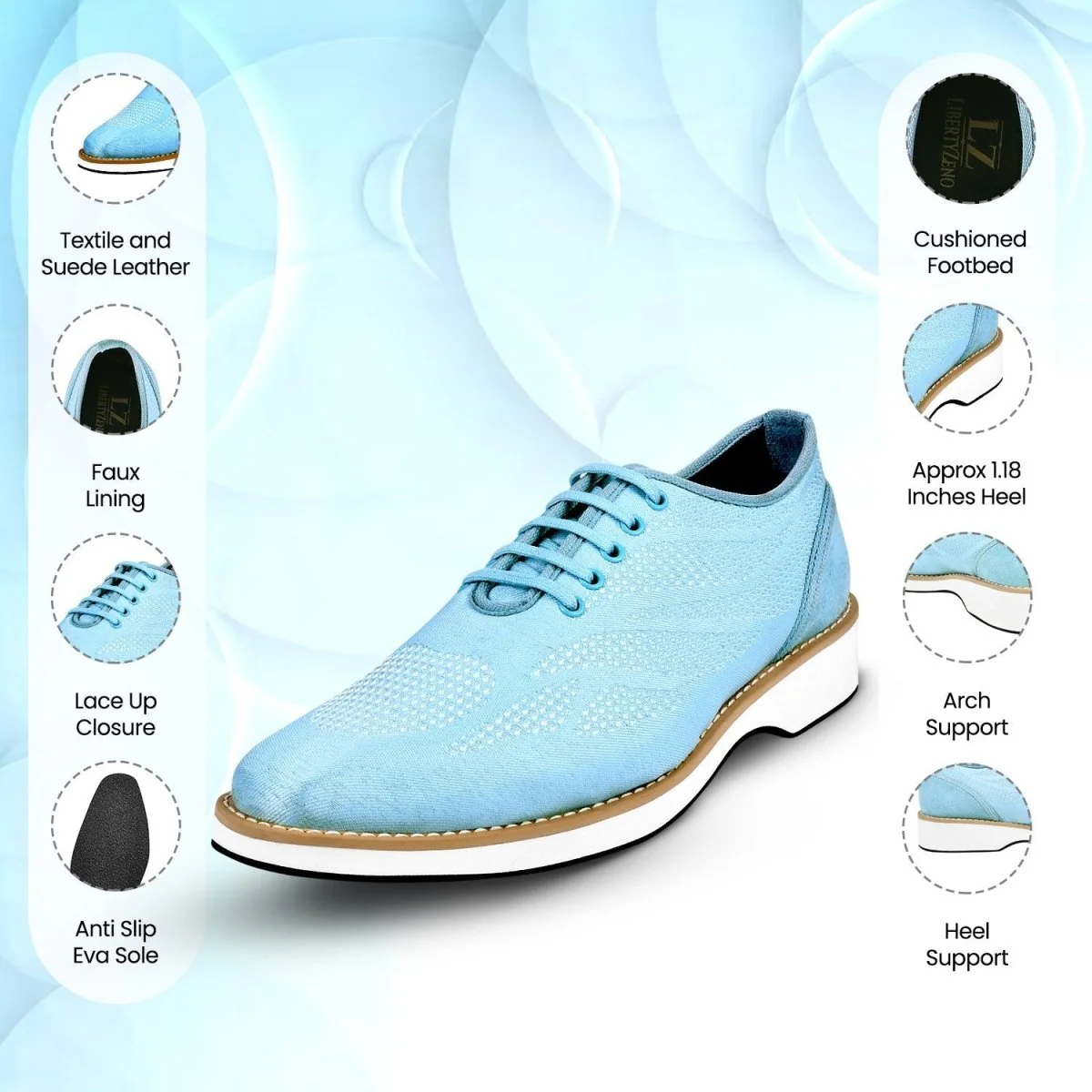 Liberty Zeno Lava Singh Mens Casual Textile Printed Lace up Shoes - Image 20