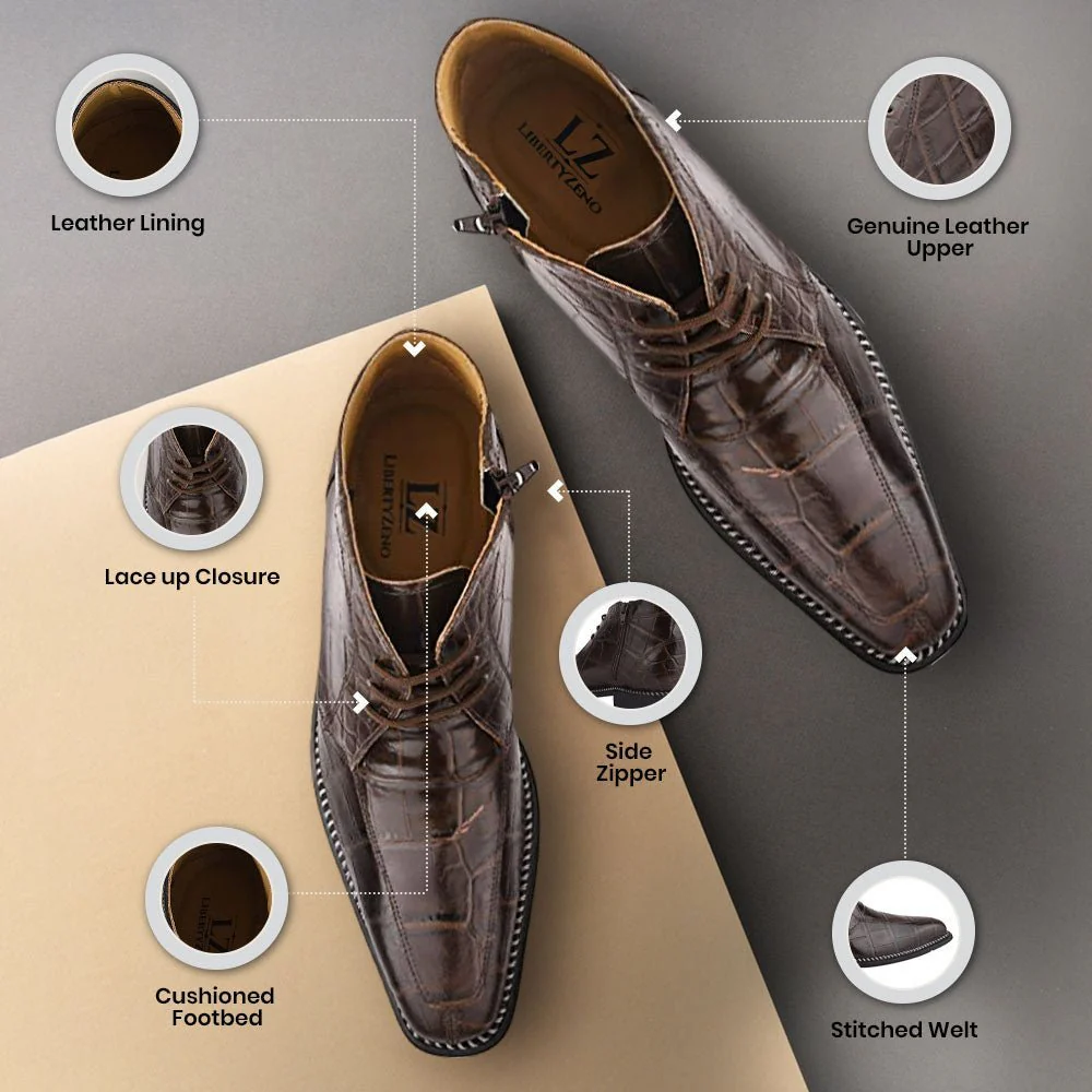 Liberty Zeno Liam Genuine Leather Lace-Up Style Boots for Men - Image 45