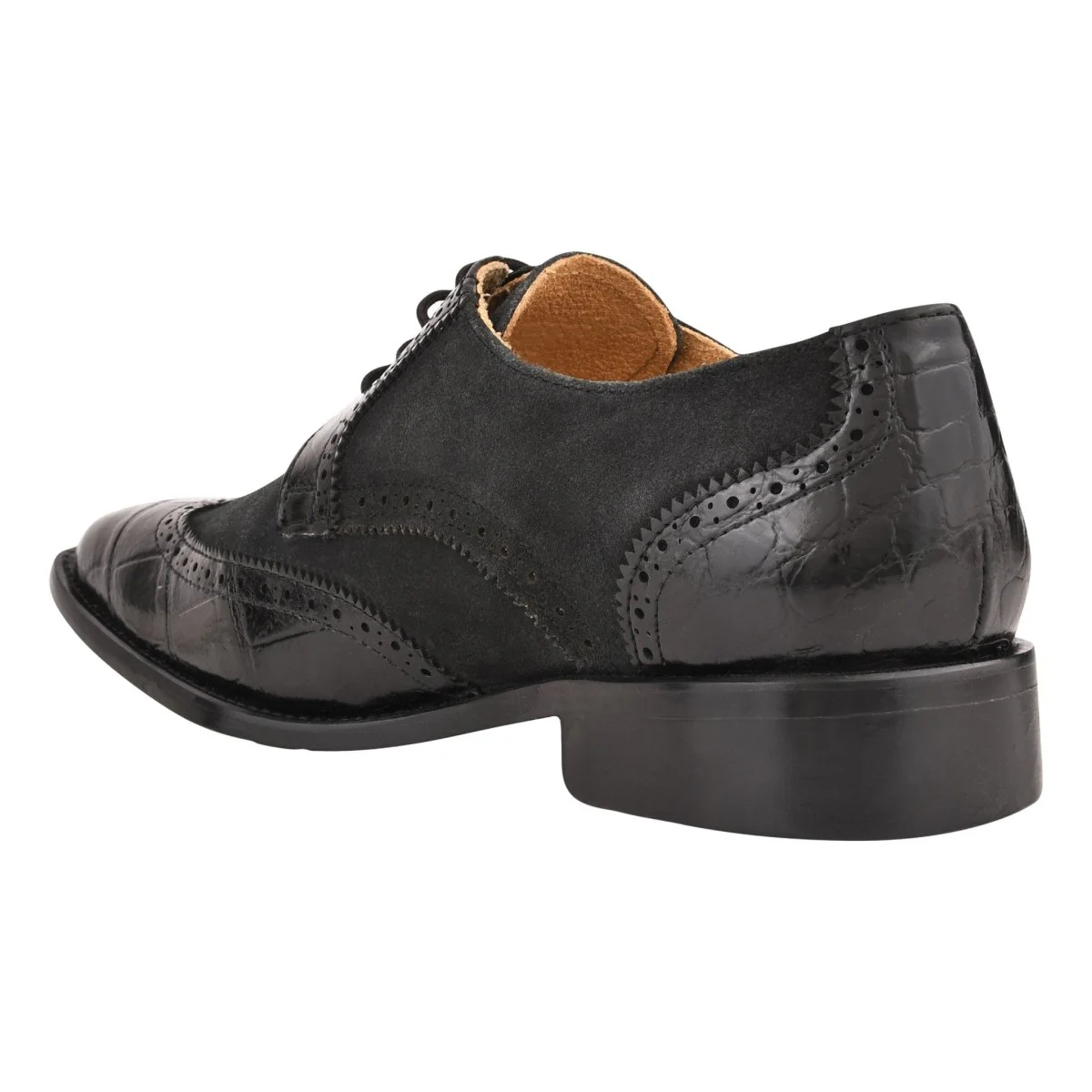 Liberty Zeno Macon Leather and Suede Crocodile Printed Oxford Dress Shoes - Image 17