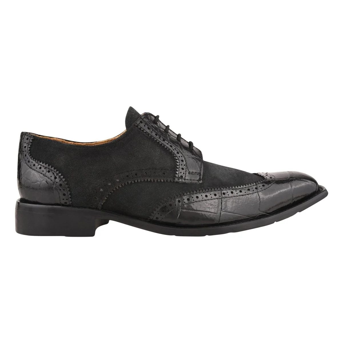 Liberty Zeno Macon Leather and Suede Crocodile Printed Oxford Dress Shoes - Image 19
