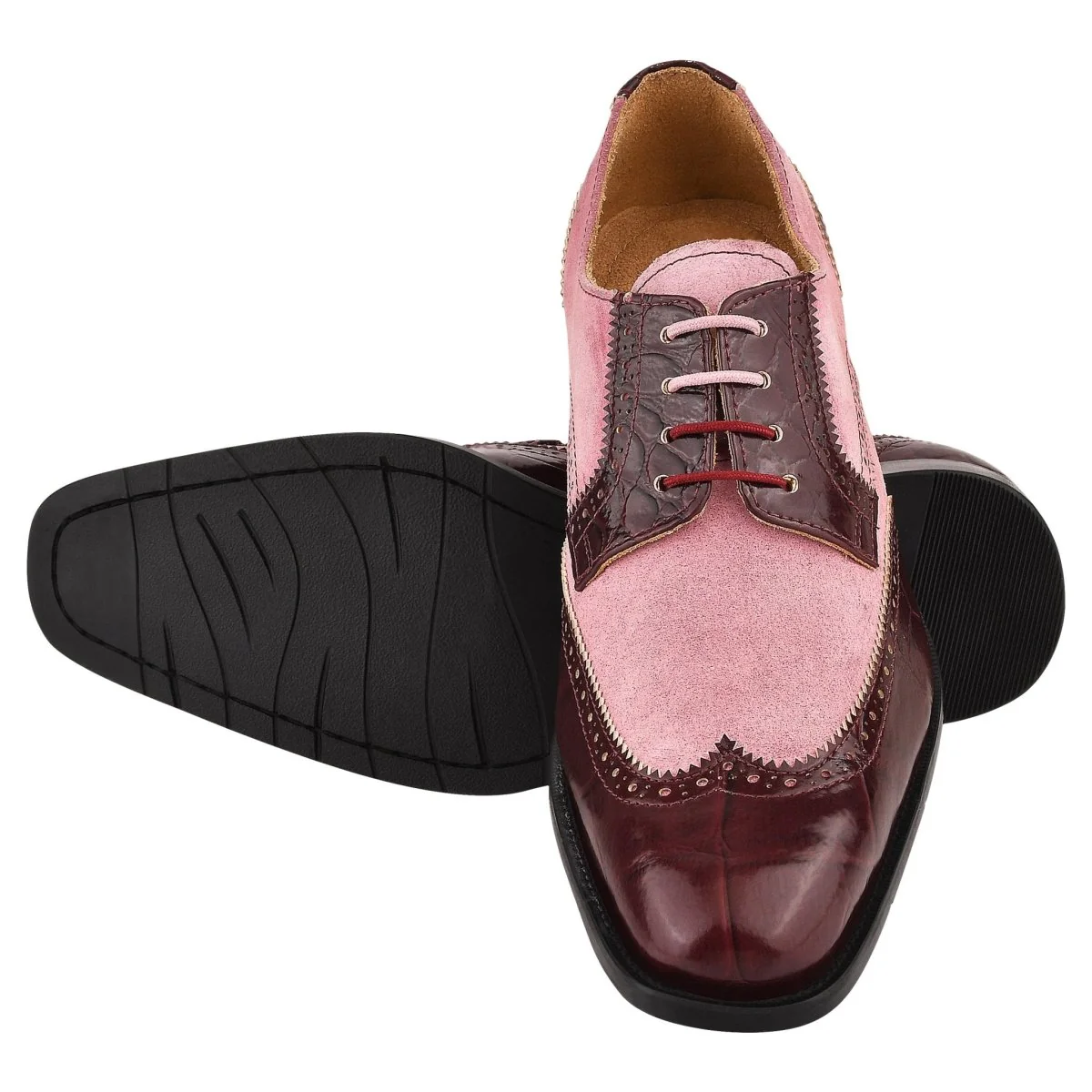 Liberty Zeno Macon Leather and Suede Crocodile Printed Oxford Dress Shoes - Image 2