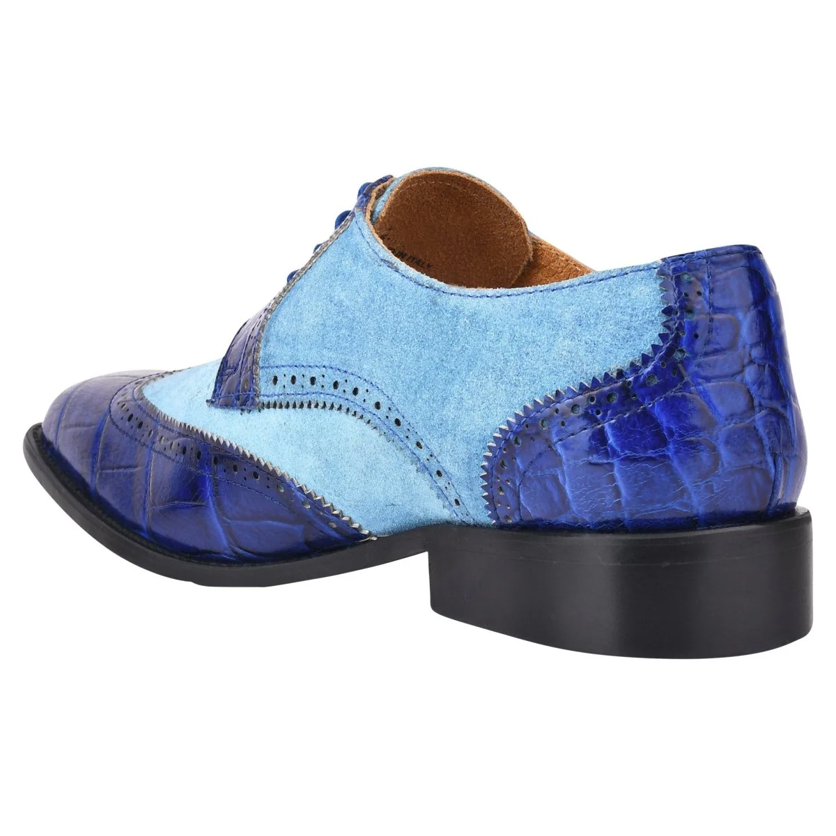 Liberty Zeno Macon Leather and Suede Crocodile Printed Oxford Dress Shoes - Image 24