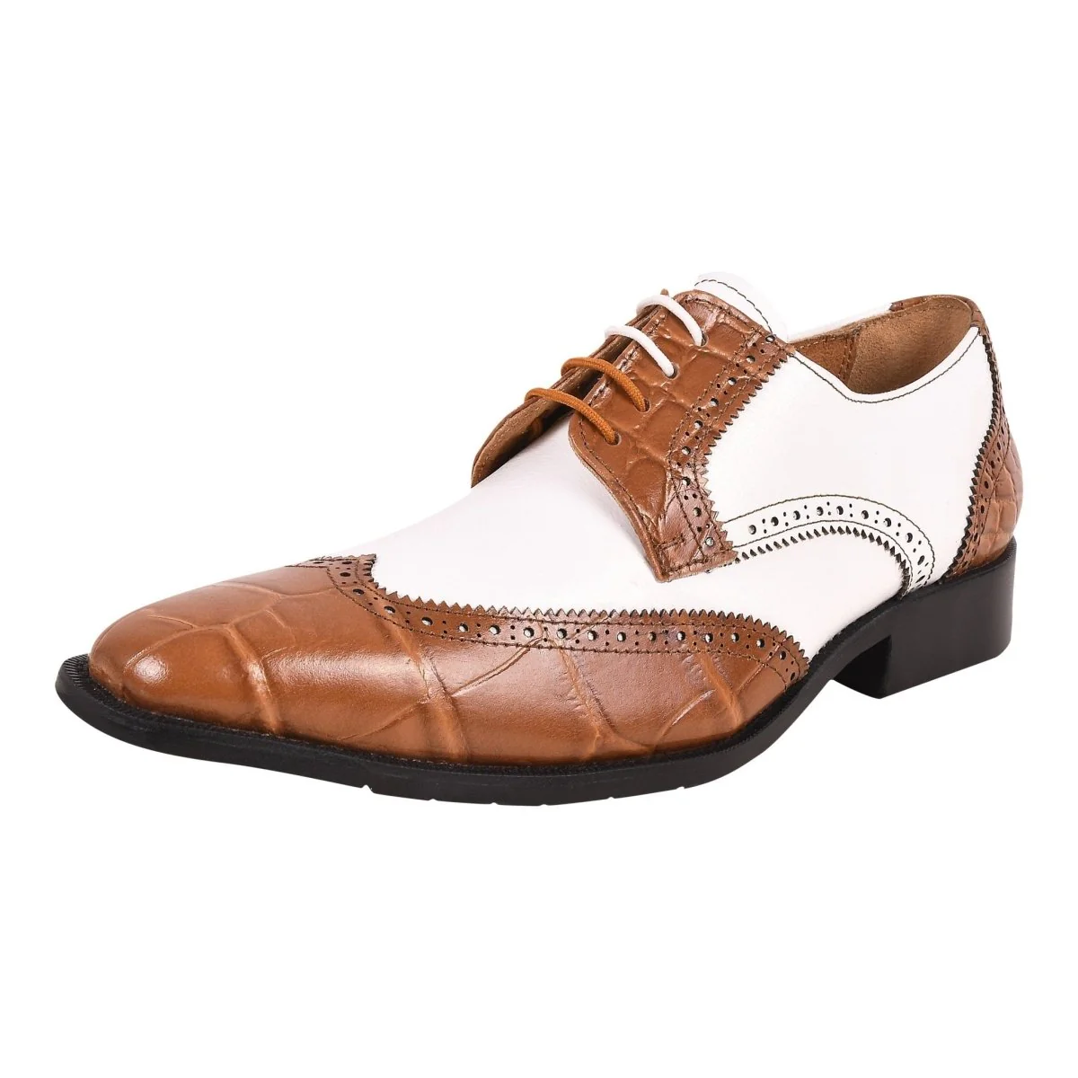 Liberty Zeno Macon Leather and Suede Crocodile Printed Oxford Dress Shoes - Image 25