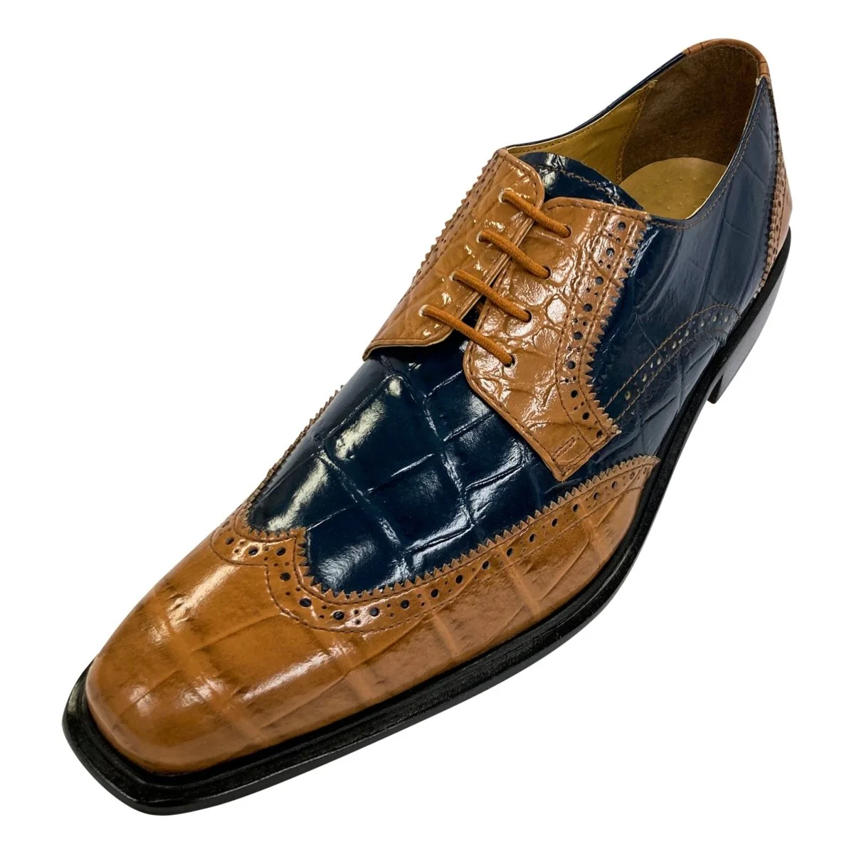 Liberty Zeno Macon Leather and Suede Crocodile Printed Oxford Dress Shoes - Image 28