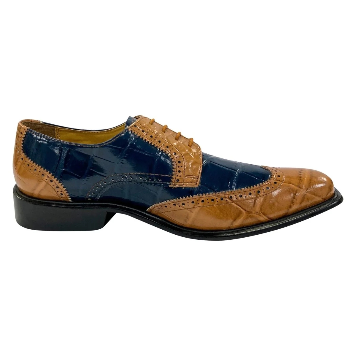 Liberty Zeno Macon Leather and Suede Crocodile Printed Oxford Dress Shoes - Image 29