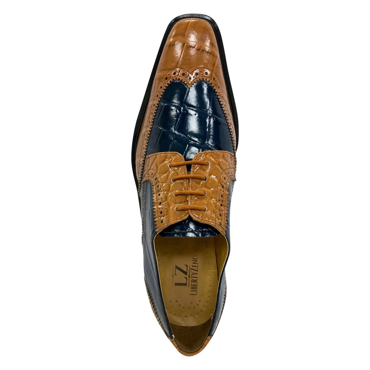 Liberty Zeno Macon Leather and Suede Crocodile Printed Oxford Dress Shoes - Image 30