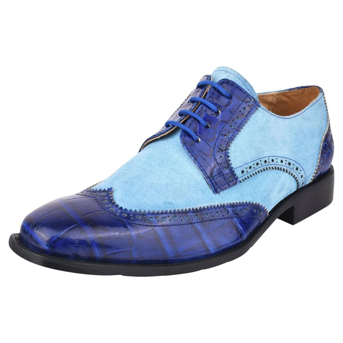 Liberty Zeno Macon Leather and Suede Crocodile Printed Oxford Dress Shoes - Image 33
