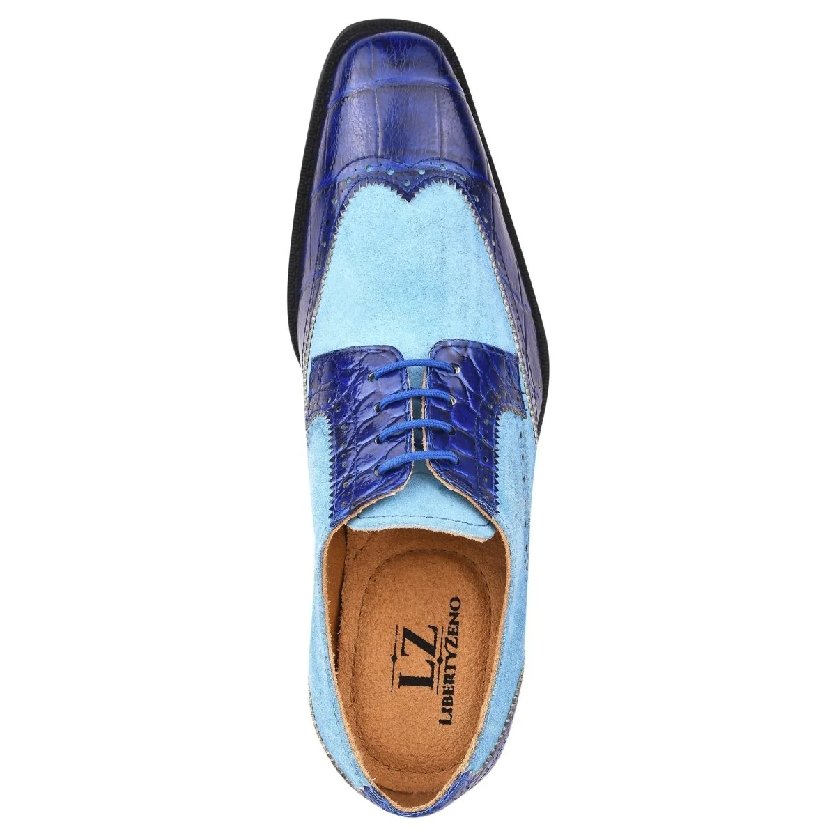 Liberty Zeno Macon Leather and Suede Crocodile Printed Oxford Dress Shoes - Image 35