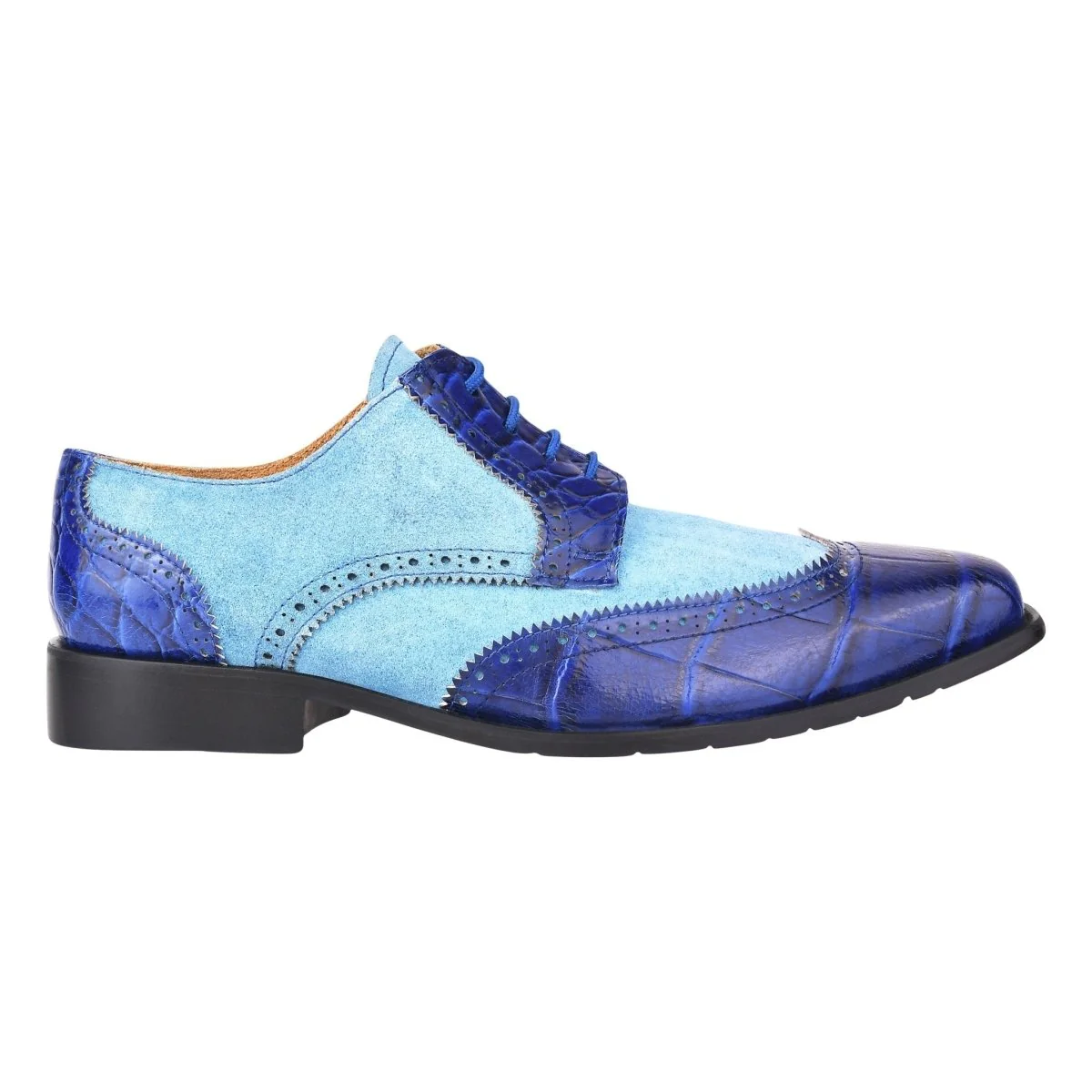 Liberty Zeno Macon Leather and Suede Crocodile Printed Oxford Dress Shoes - Image 36