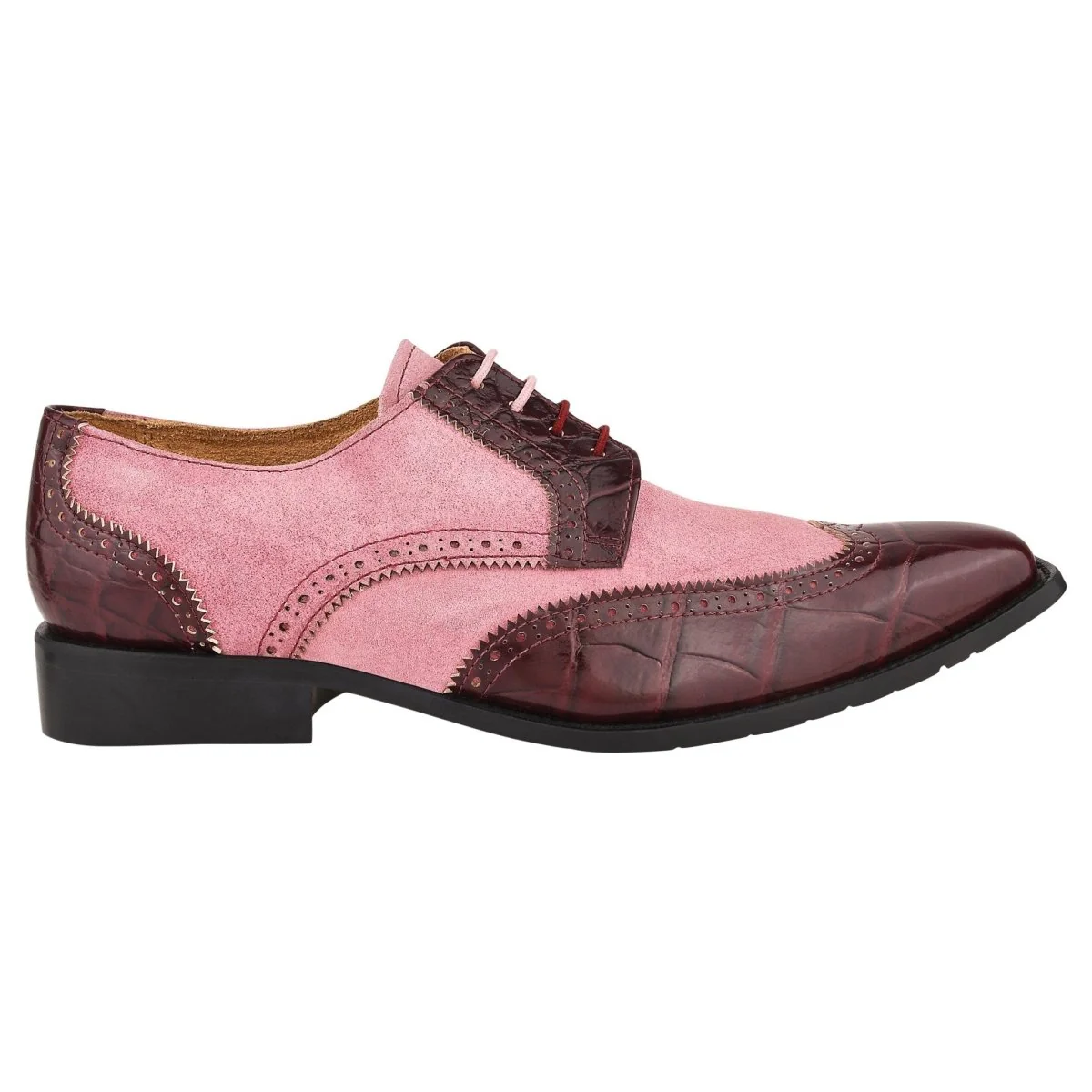 Liberty Zeno Macon Leather and Suede Crocodile Printed Oxford Dress Shoes - Image 5