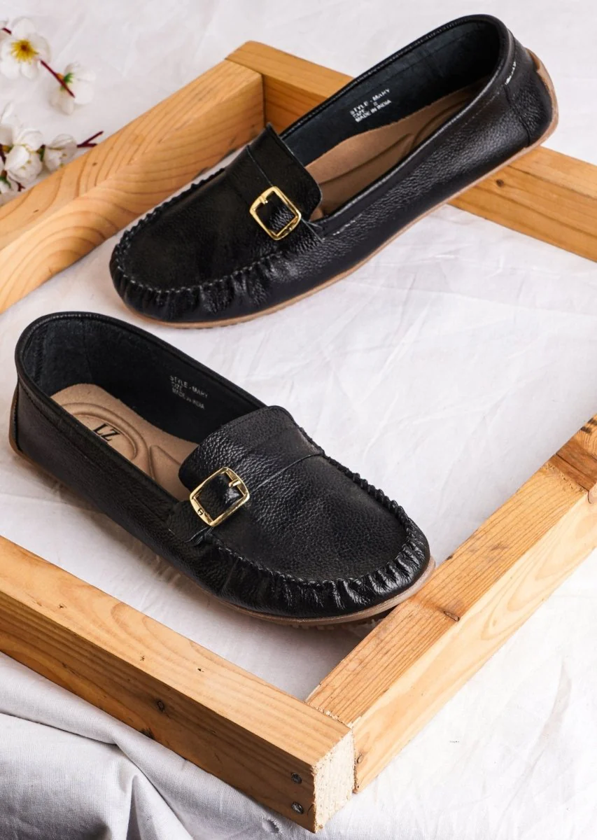 Liberty Zeno MARY Genuine Leather Women's Slip On Buckle Loafers - Image 11