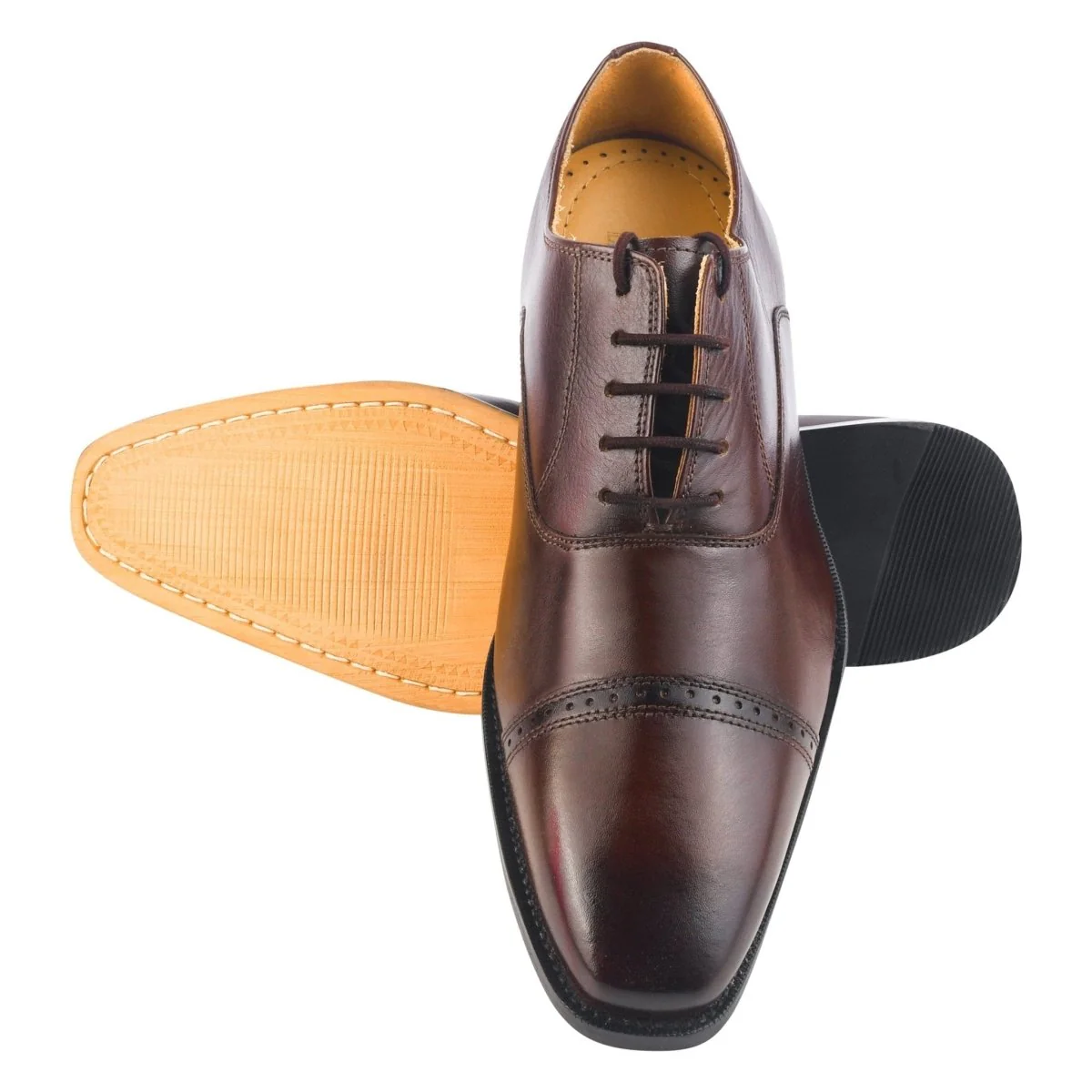 Liberty Zeno Oscar Mens Leather Lace up Oxford Designer Dress Shoes - Image 4