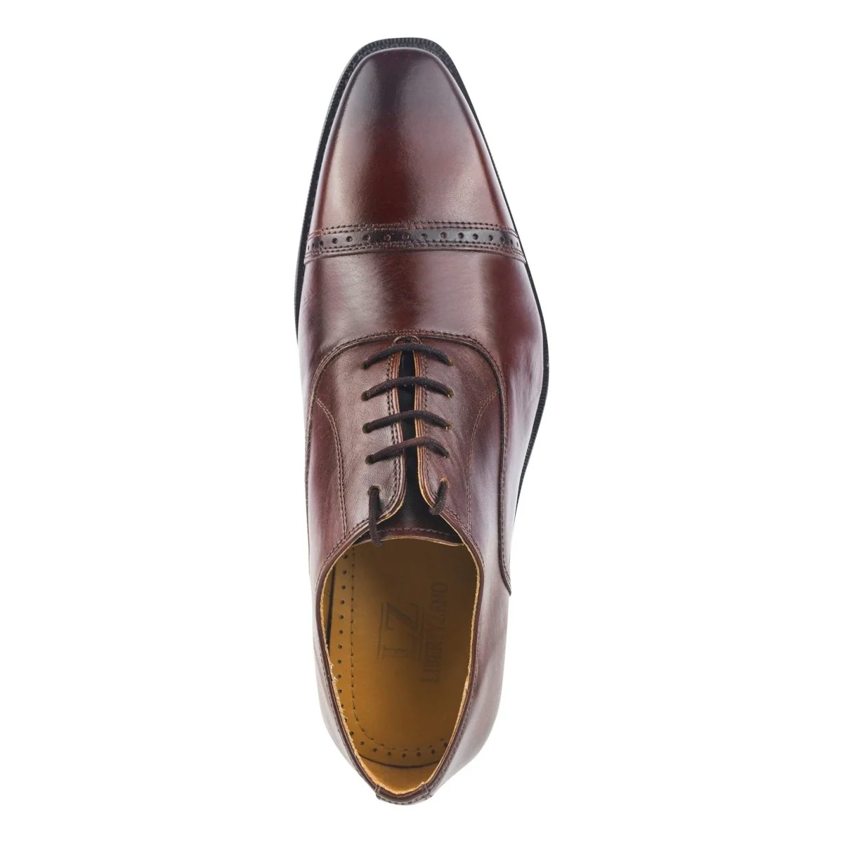 Liberty Zeno Oscar Mens Leather Lace up Oxford Designer Dress Shoes - Image 6