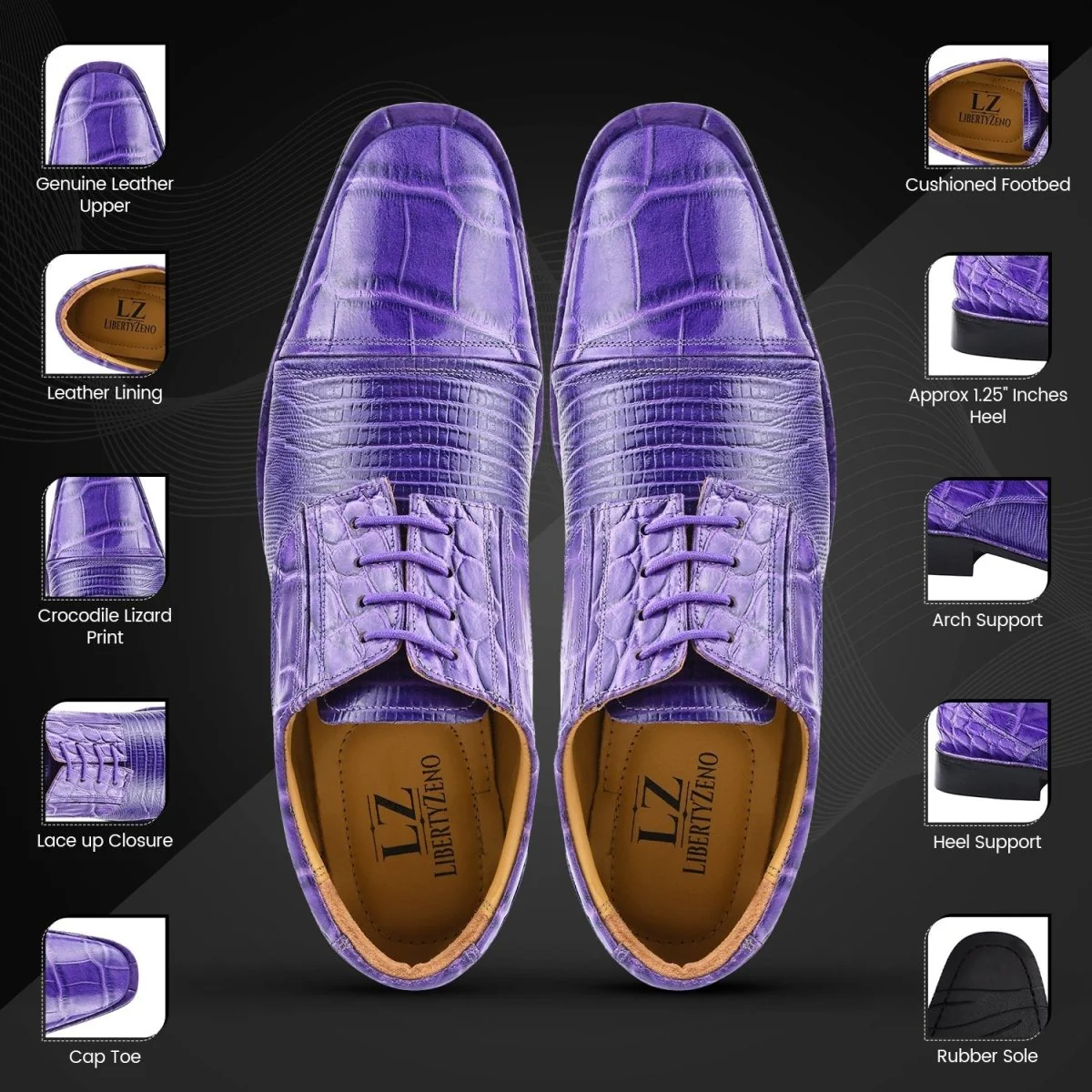 Liberty Zeno Owen Leather Oxford Style Dress Shoes - Image 10